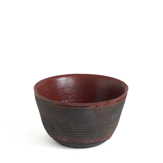 Modern Arkonnen Bowl Striped Ceramic Black Red Dune