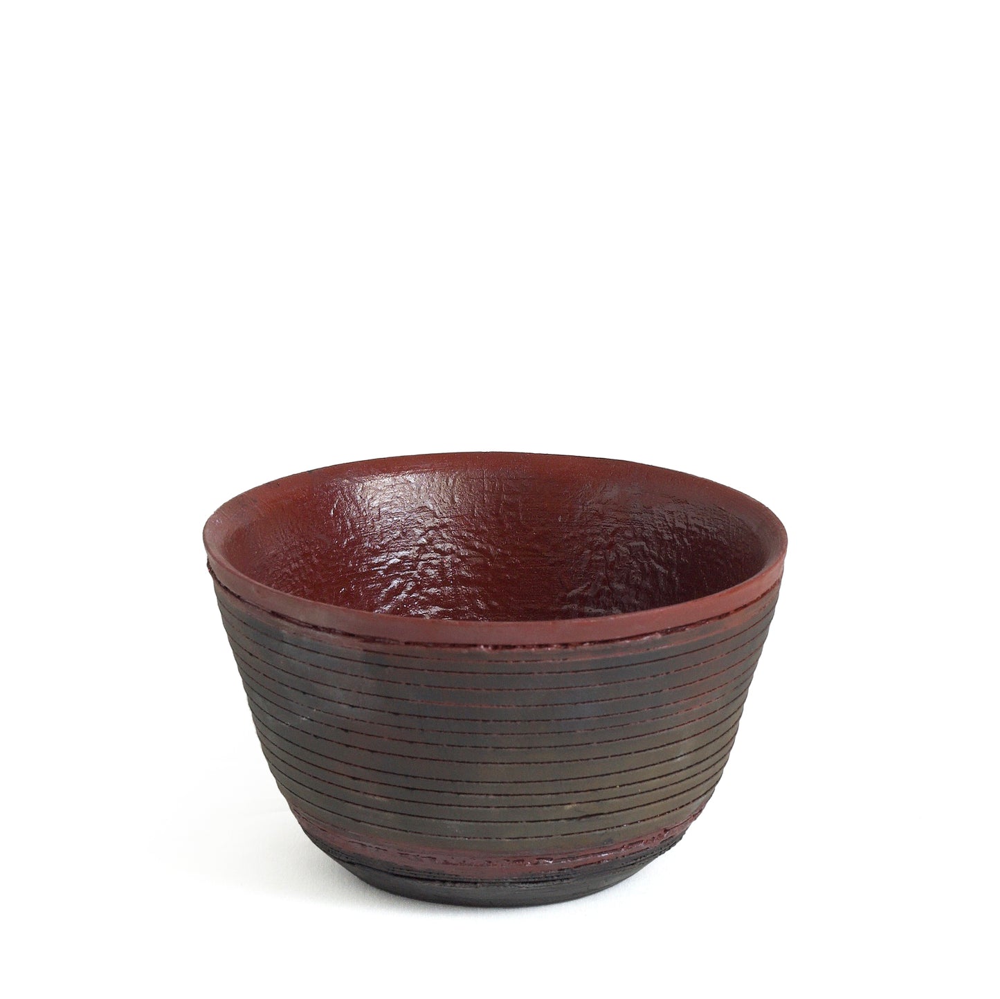 Modern Arkonnen Bowl Striped Ceramic Black Red Dune