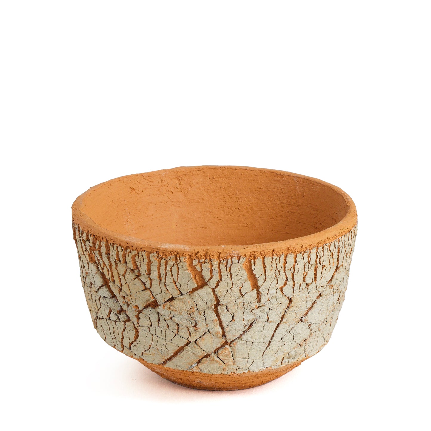 Japanese Arrakis Bowl Cracked Ceramic Orange Grey Dune