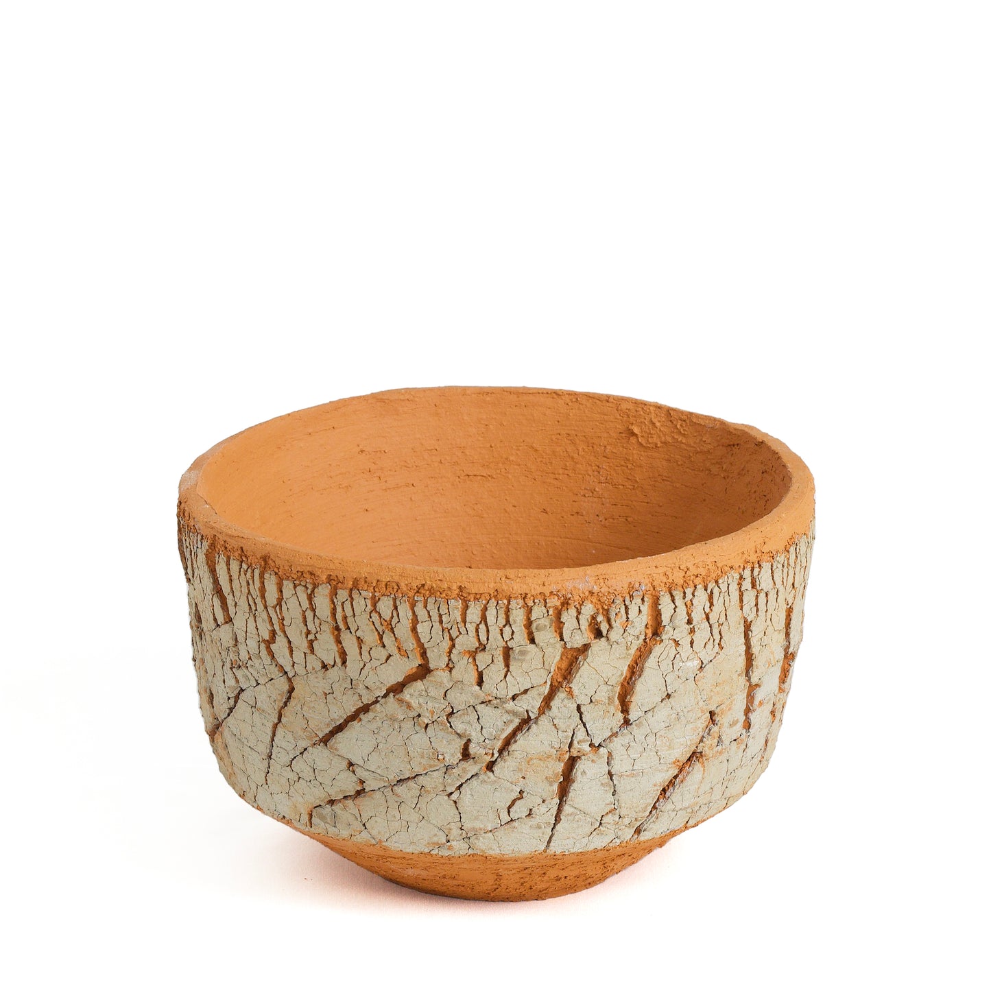 Japanese Arrakis Bowl Cracked Ceramic Orange Grey Dune