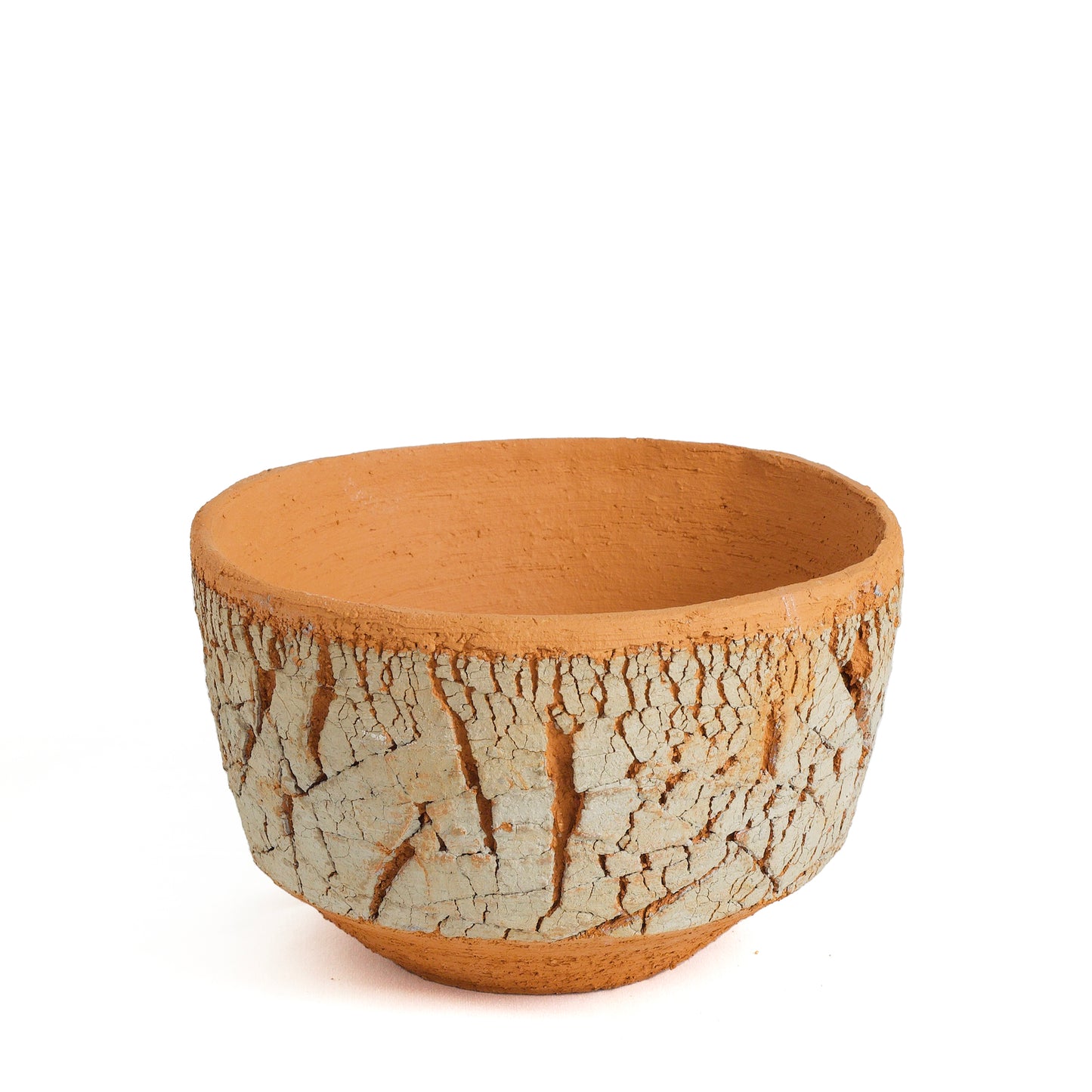 Japanese Arrakis Bowl Cracked Ceramic Orange Grey Dune