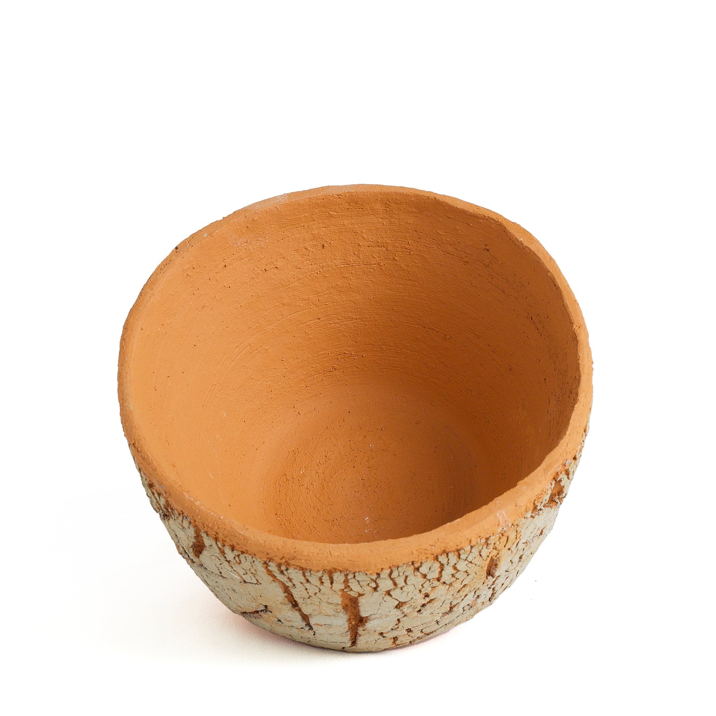 Japanese Arrakis Bowl Cracked Ceramic Orange Grey Dune