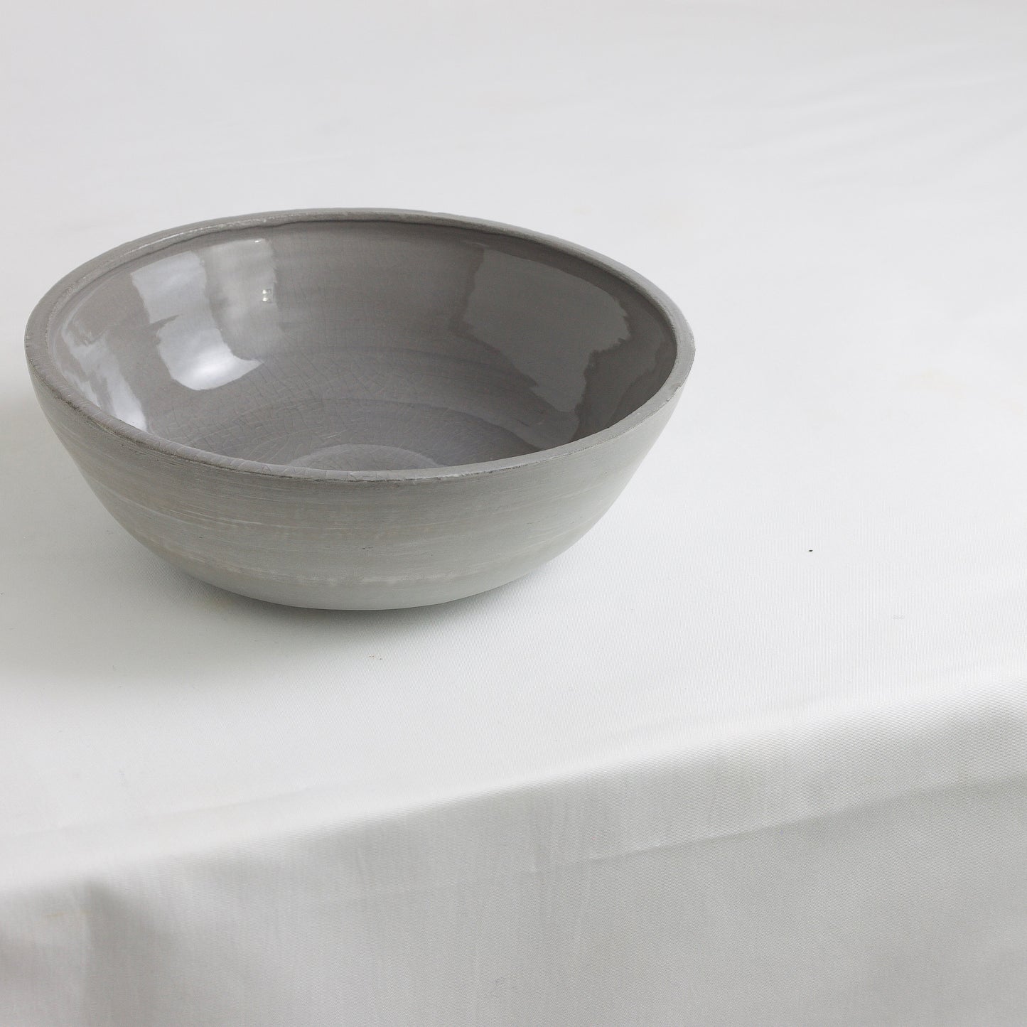 Classic Ceramic Bowl Glazed Inside and Rought Outside