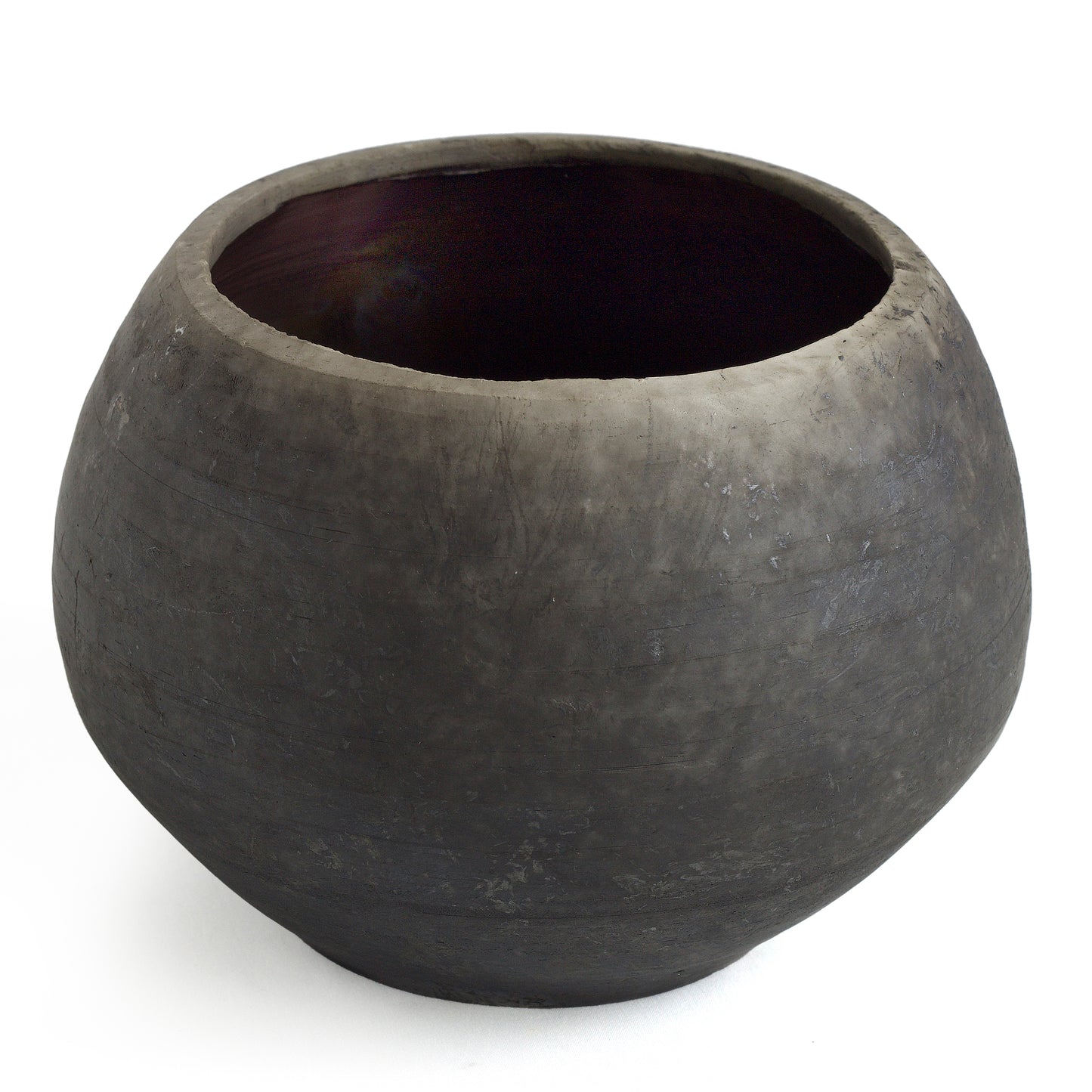 Modern Smooth Vase Raku Ceramic Black