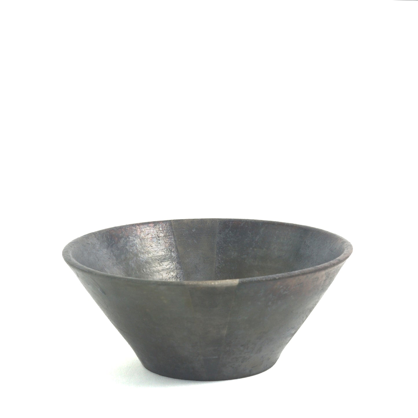 Japanese Minimalistic Black Fringe Set Of 4 Bowls Raku Ceramics Black Metal