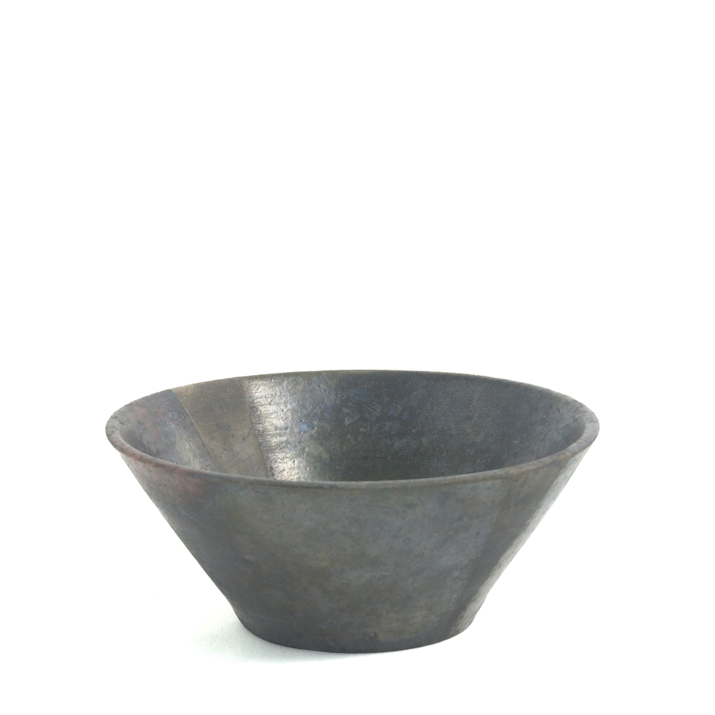 Japanese Minimalistic Black Fringe Set Of 4 Bowls Raku Ceramics Black Metal