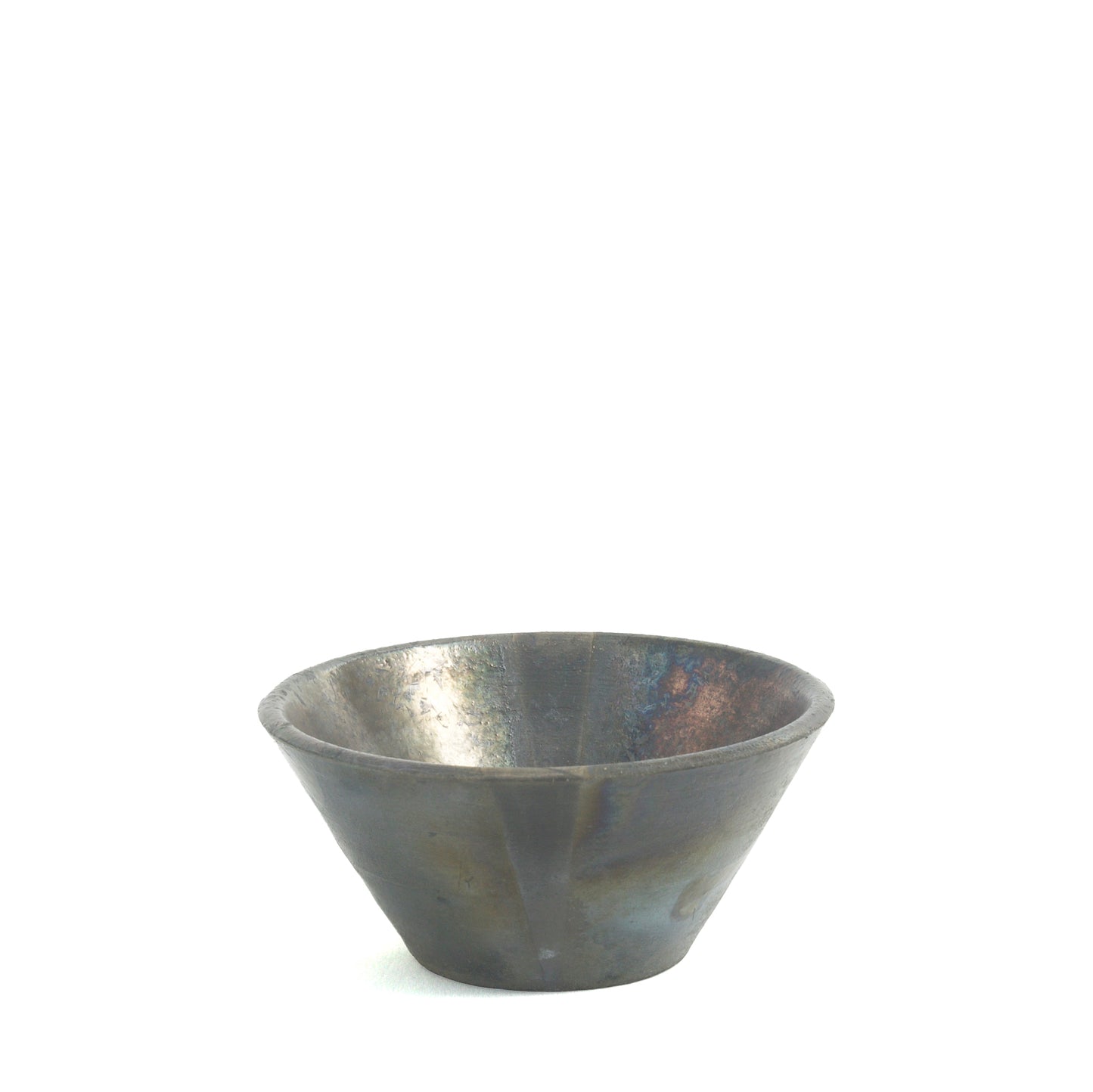 Japanese Minimalistic Black Fringe Set Of 4 Bowls Raku Ceramics Black Metal