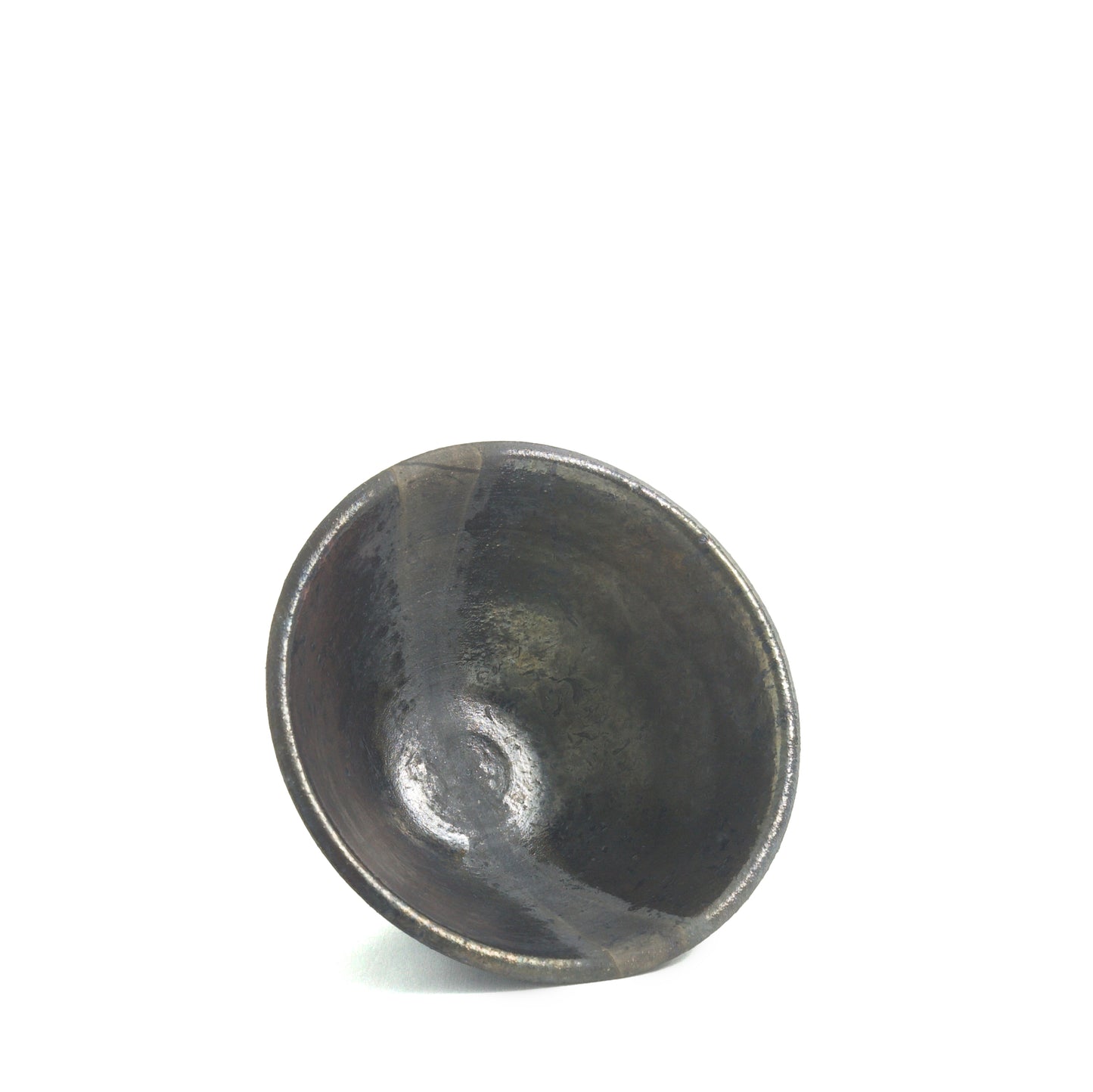 Japanese Minimalistic Black Fringe Set Of 4 Bowls Raku Ceramics Black Metal