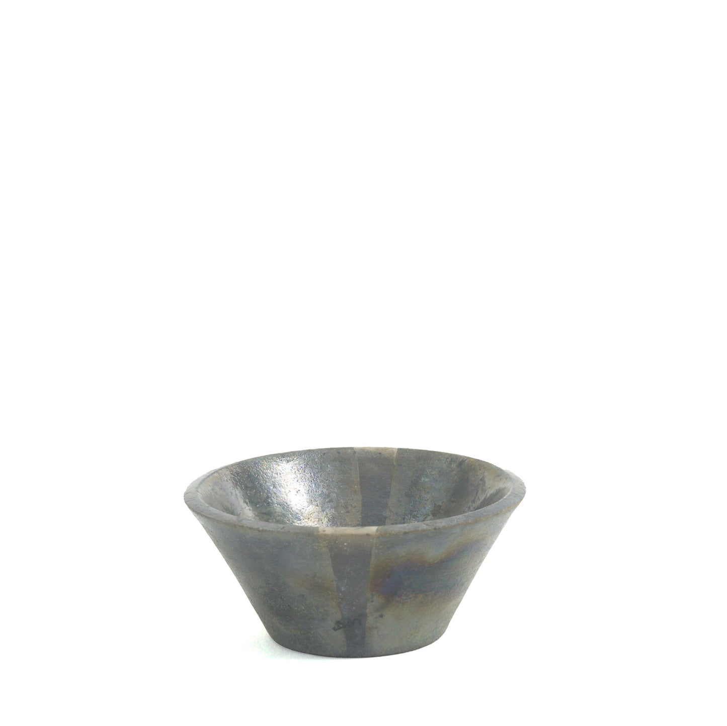 Japanese Minimalistic Black Fringe Set Of 4 Bowls Raku Ceramics Black Metal