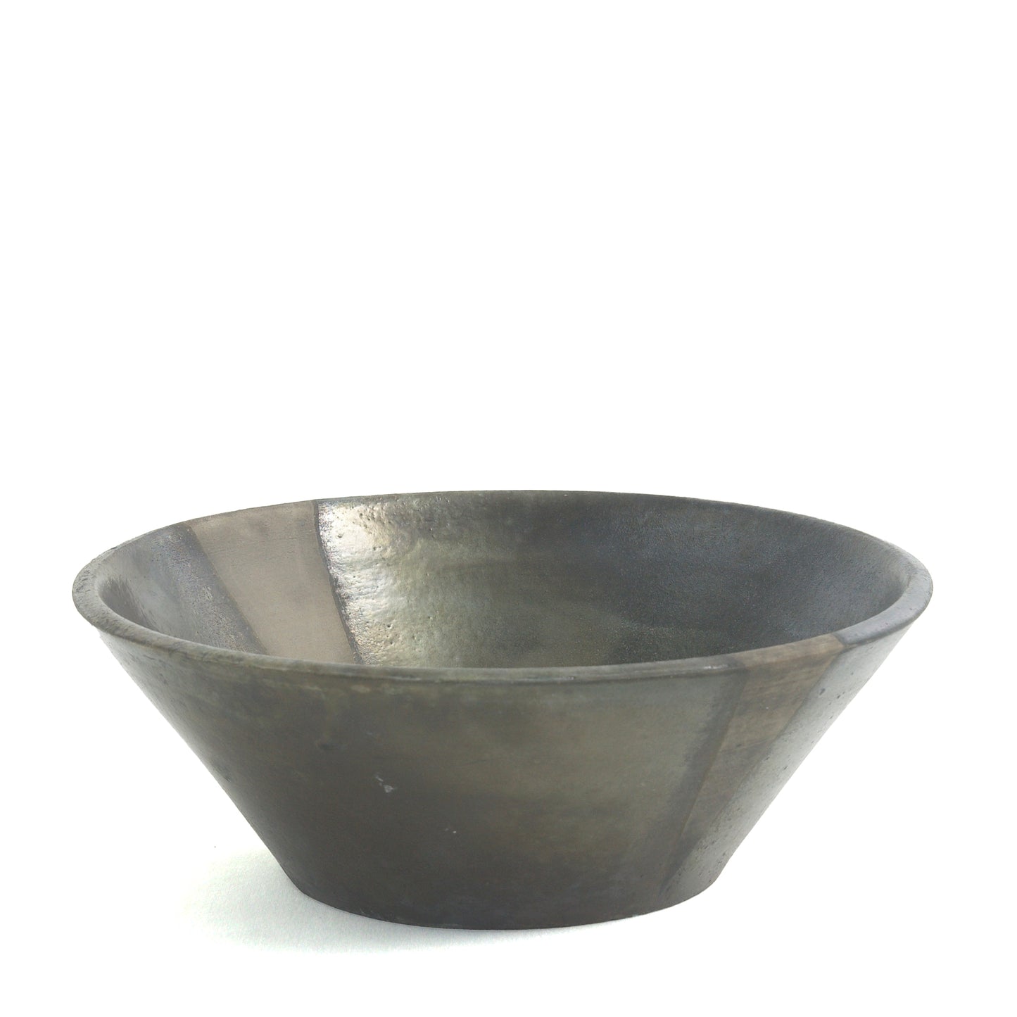 Japanese Minimalistic Black Fringe Set Of 4 Bowls Raku Ceramics Black Metal