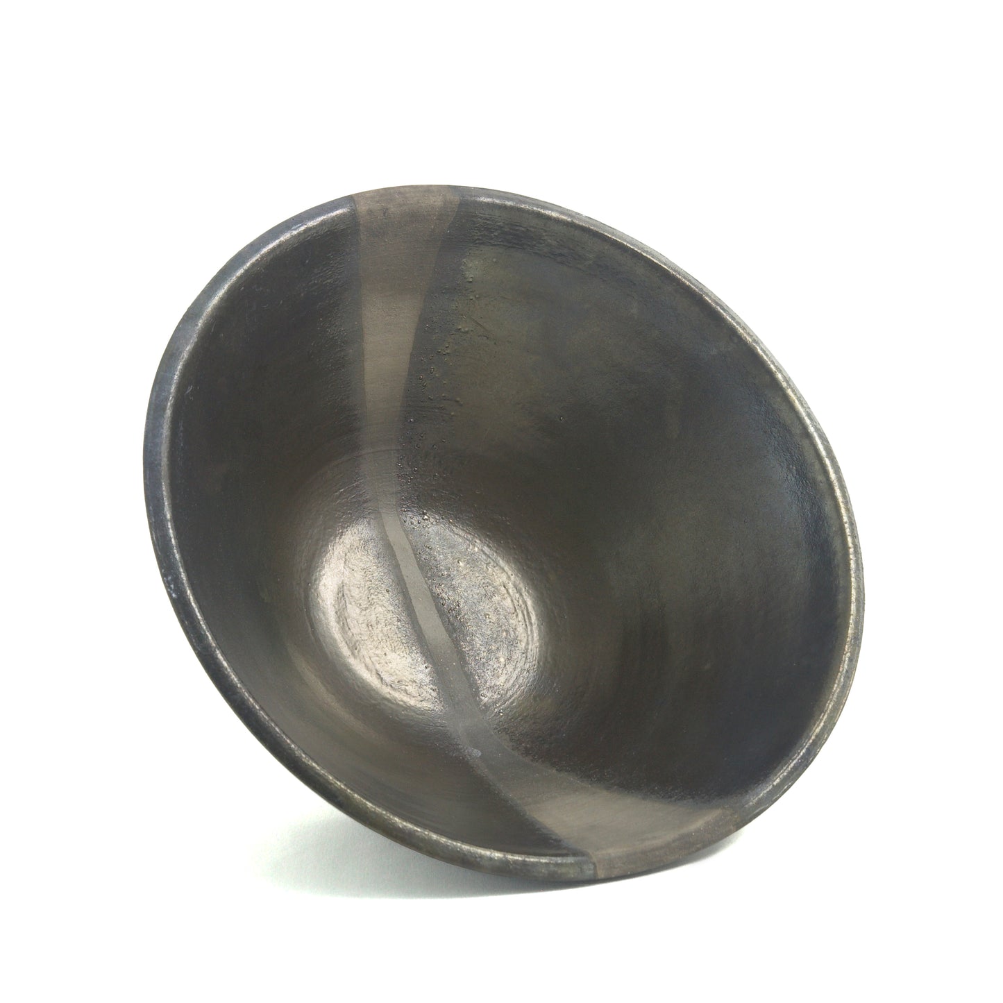 Japanese Minimalistic Black Fringe Set Of 4 Bowls Raku Ceramics Black Metal