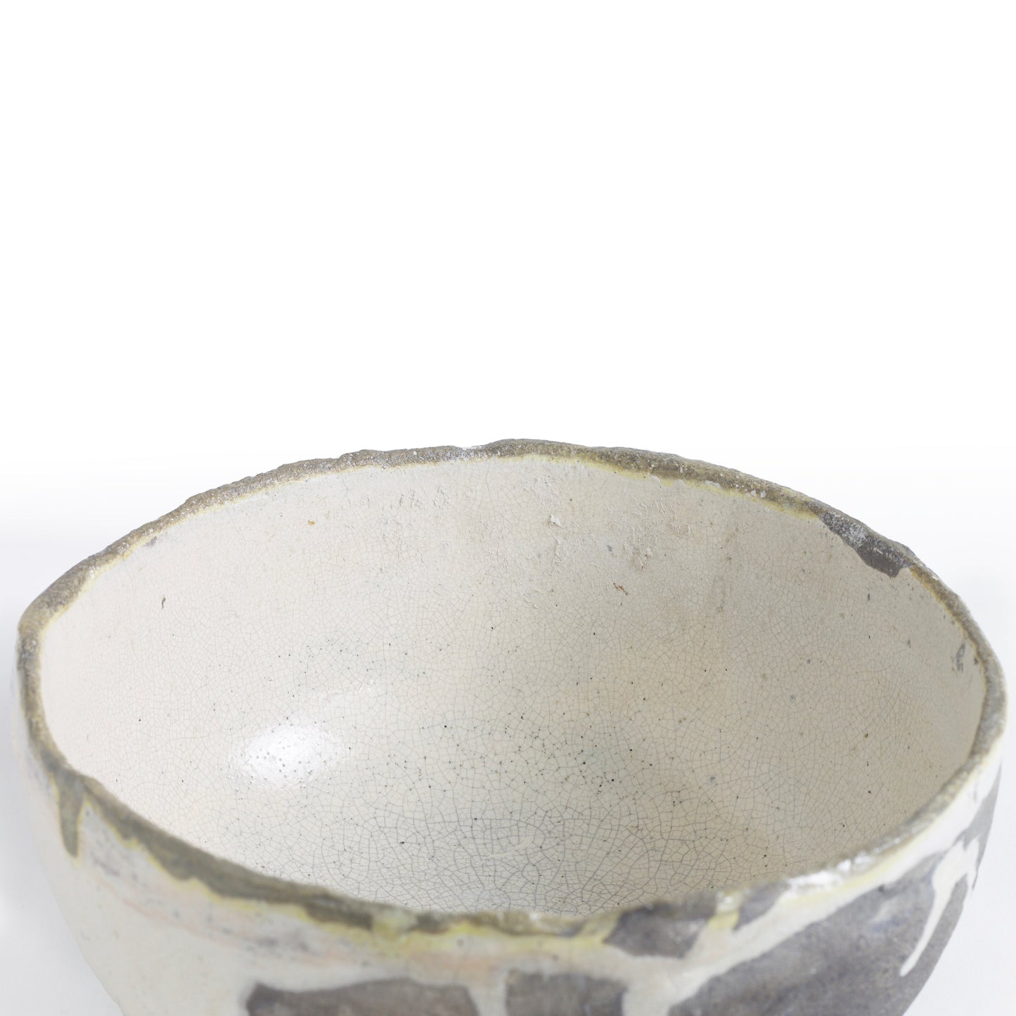 Japanese Yugen Scented Large Candle Raku White and Black Ceramic