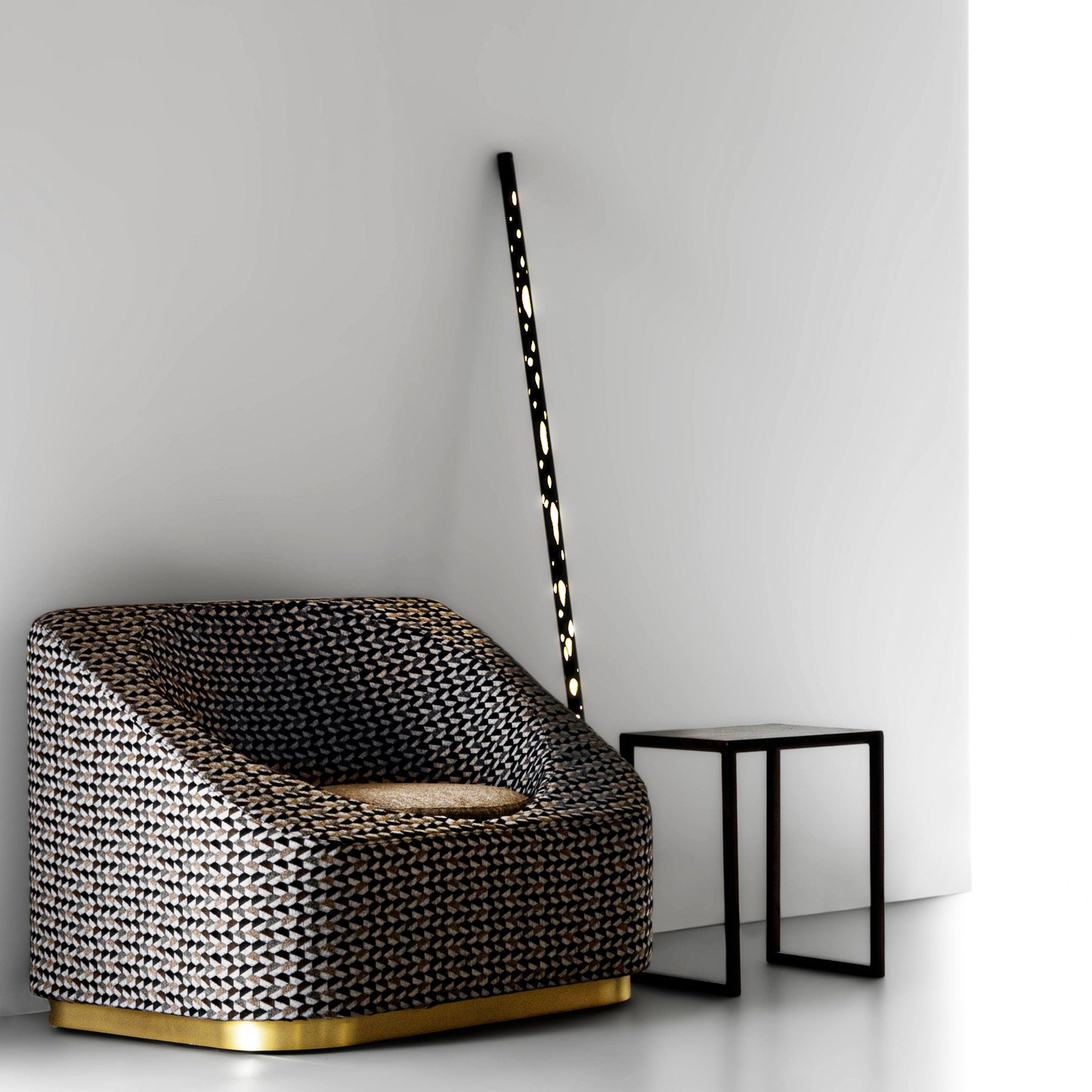 Hikari Minimalist Japanese Light Led Tube Floor or Ceiling Lamp Black