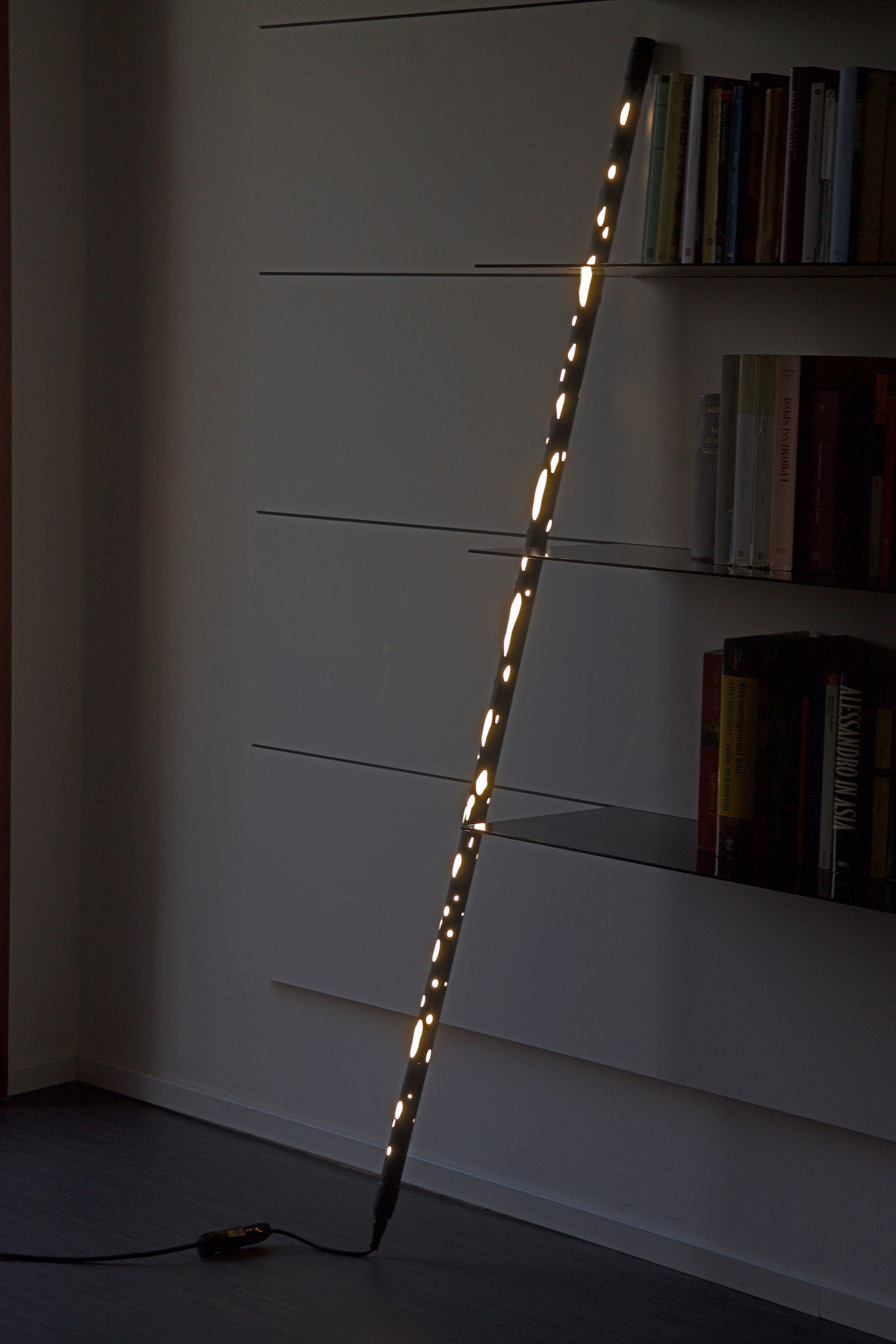 Hikari Minimalist Japanese Light Led Tube Floor or Ceiling Lamp Black