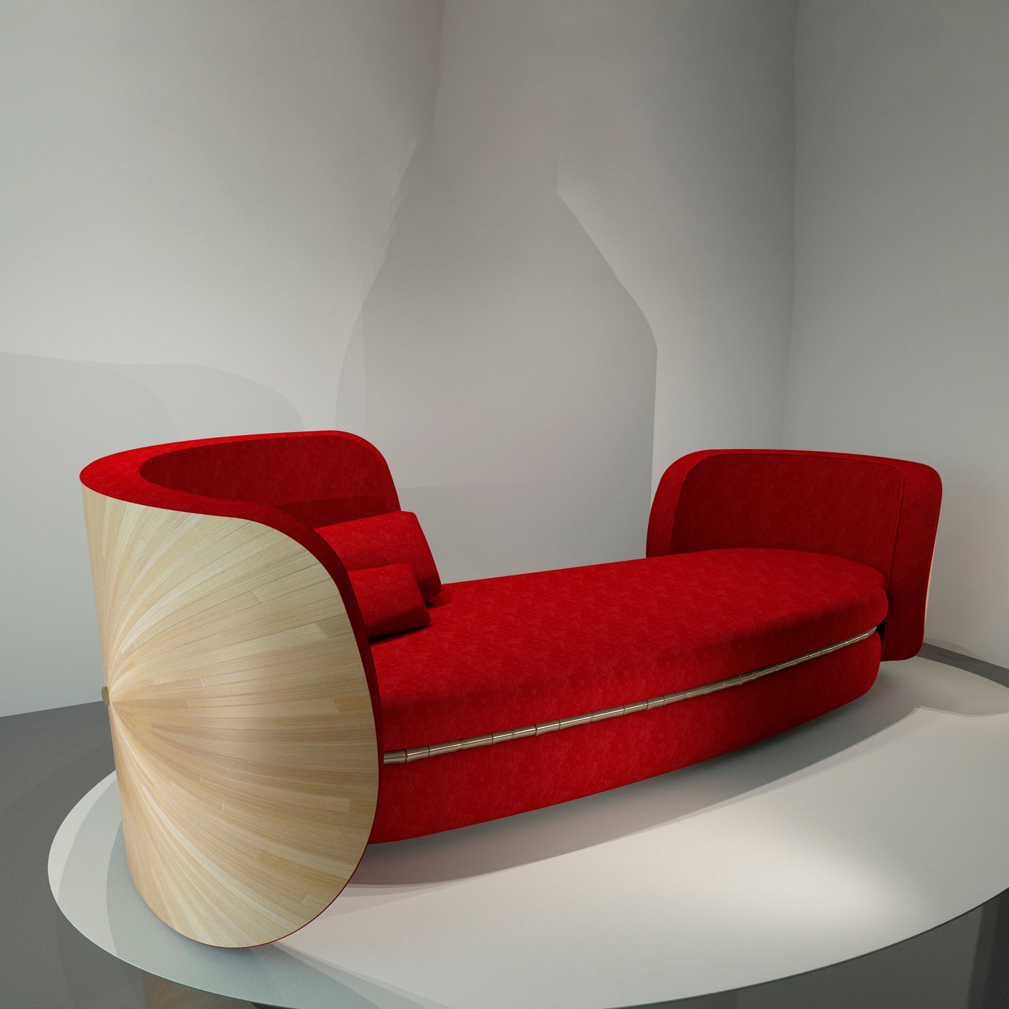 Anfratto Sofa Red Velvet - Daya Collection