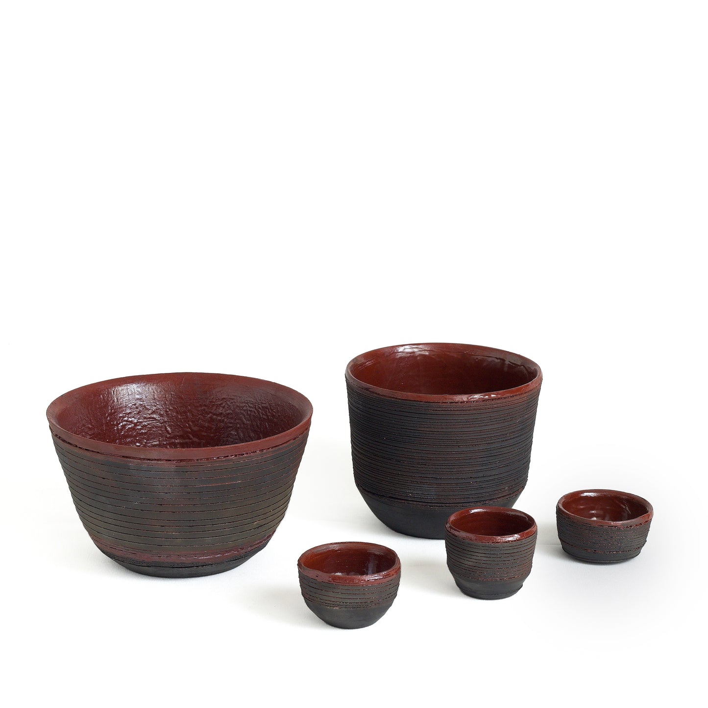Modern Arkonnen Cup Striped Ceramic Black Red Dune