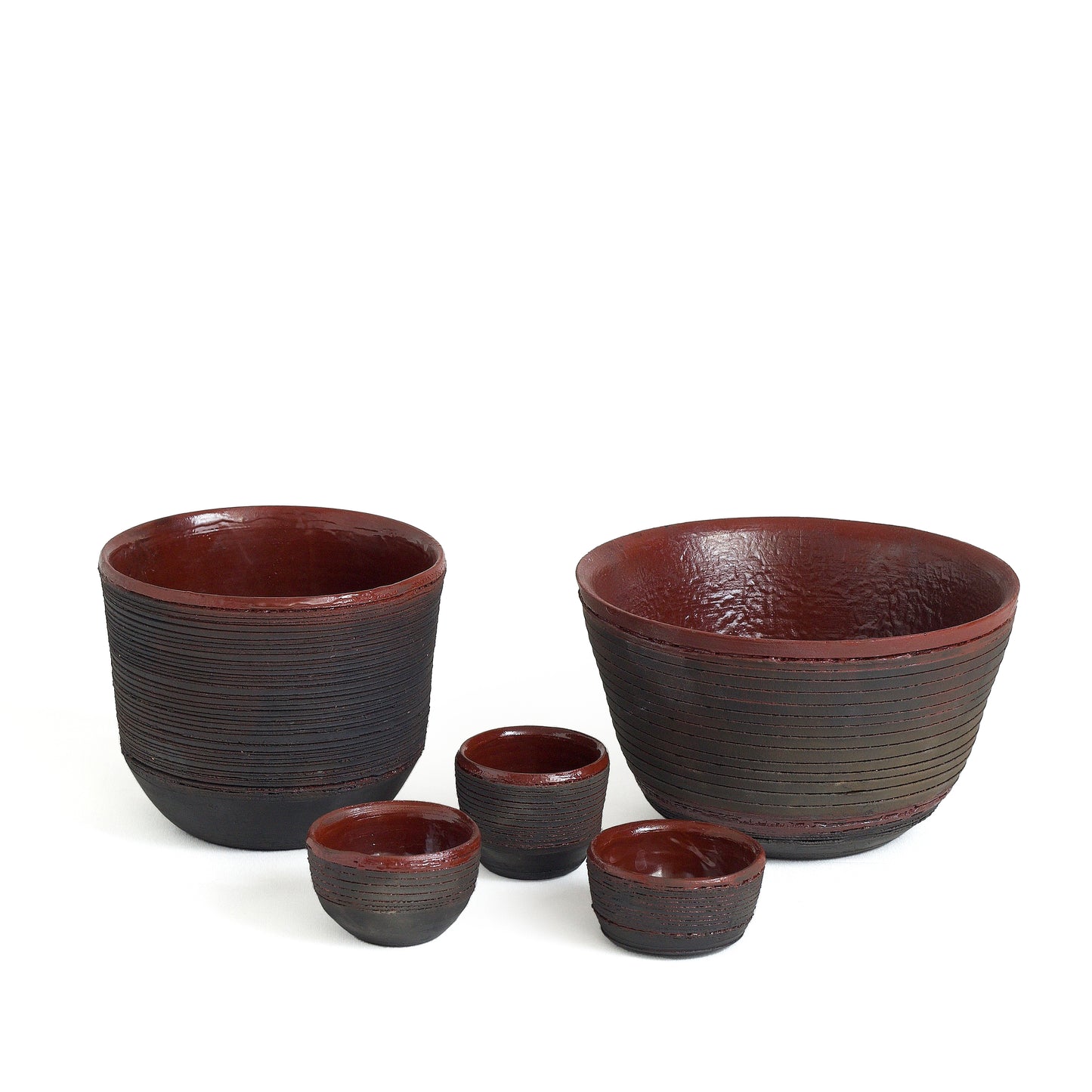 Modern Arkonnen Cup Striped Ceramic Black Red Dune