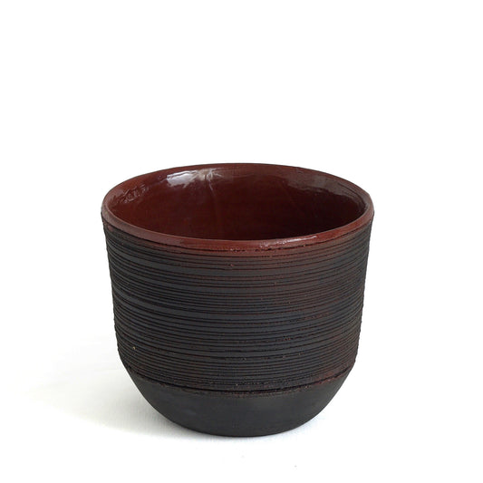 Modern Arkonnen Cup Striped Ceramic Black Red Dune