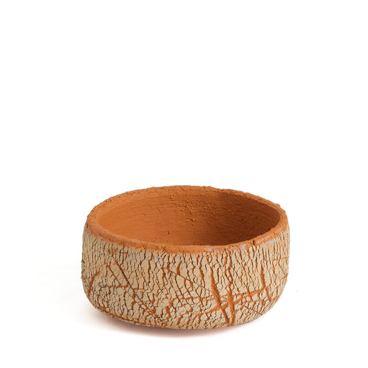 Classic Arrakis Bowl Cracked Ceramic Orange Grey Dune