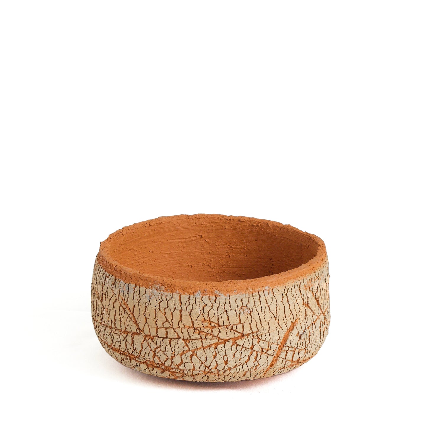 Classic Arrakis Bowl Cracked Ceramic Orange Grey Dune