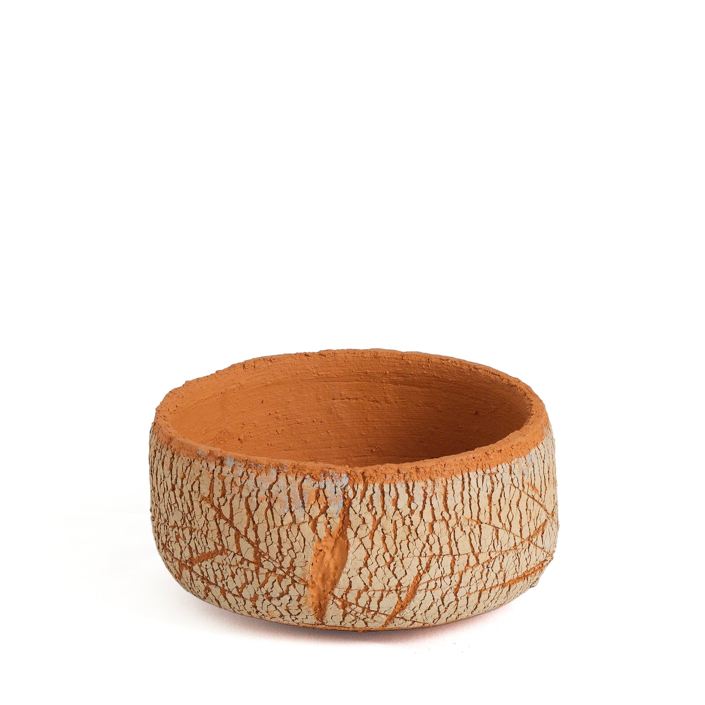 Classic Arrakis Bowl Cracked Ceramic Orange Grey Dune