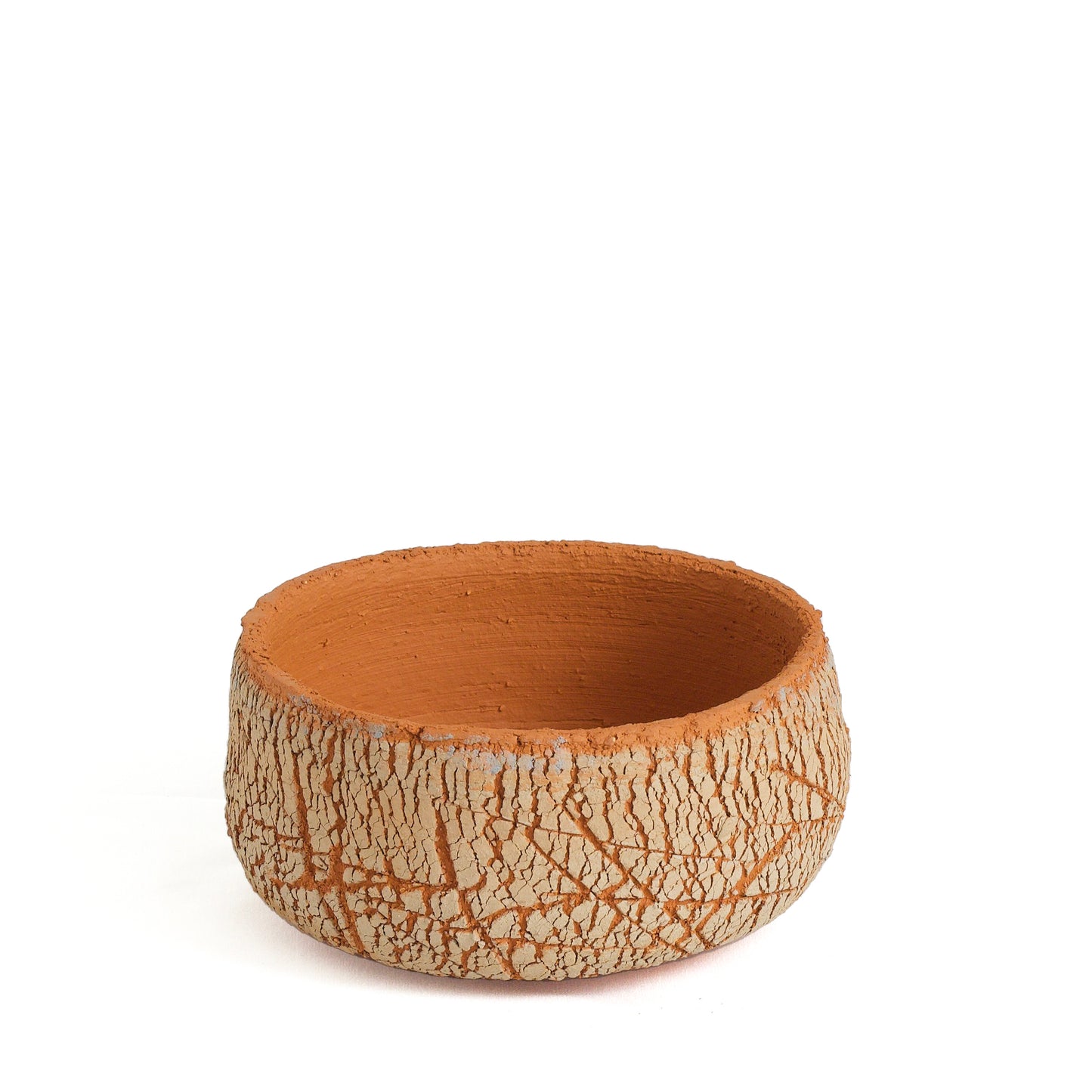 Classic Arrakis Bowl Cracked Ceramic Orange Grey Dune