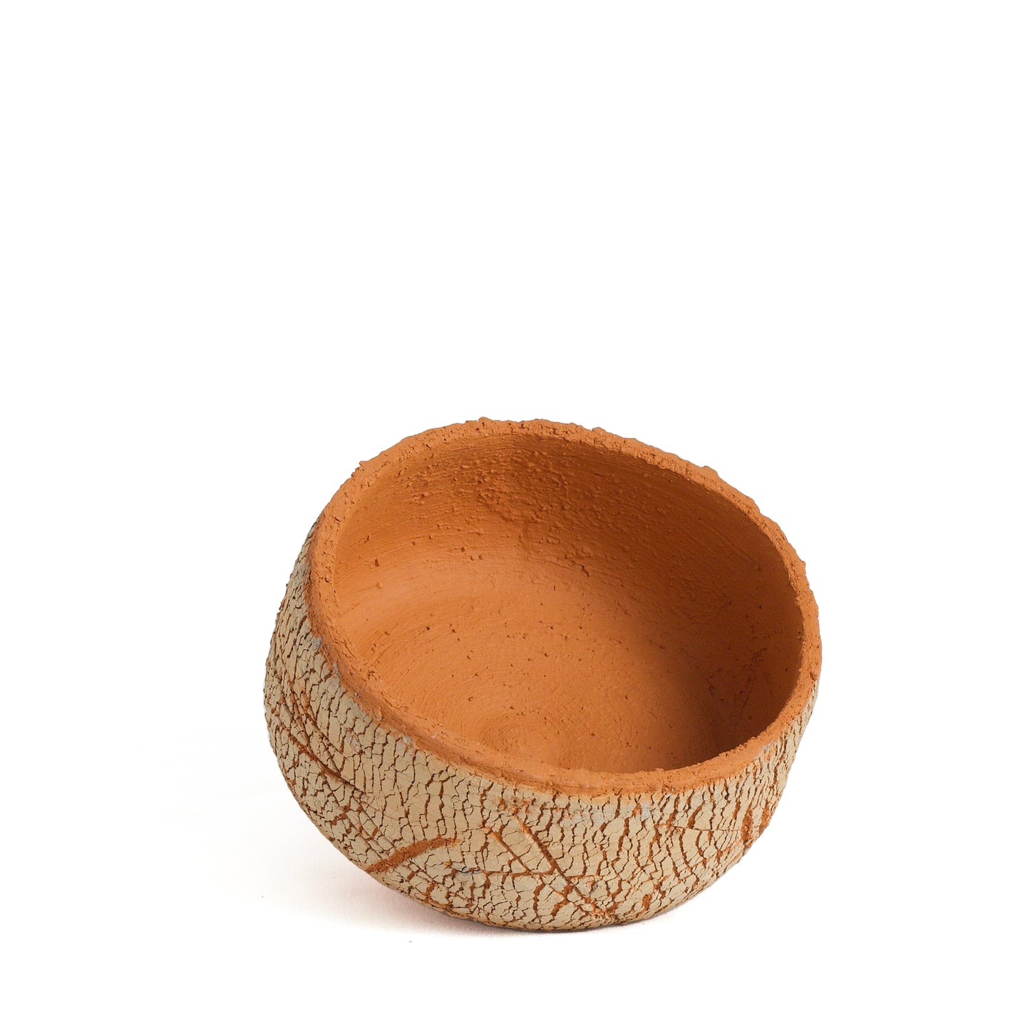 Classic Arrakis Bowl Cracked Ceramic Orange Grey Dune