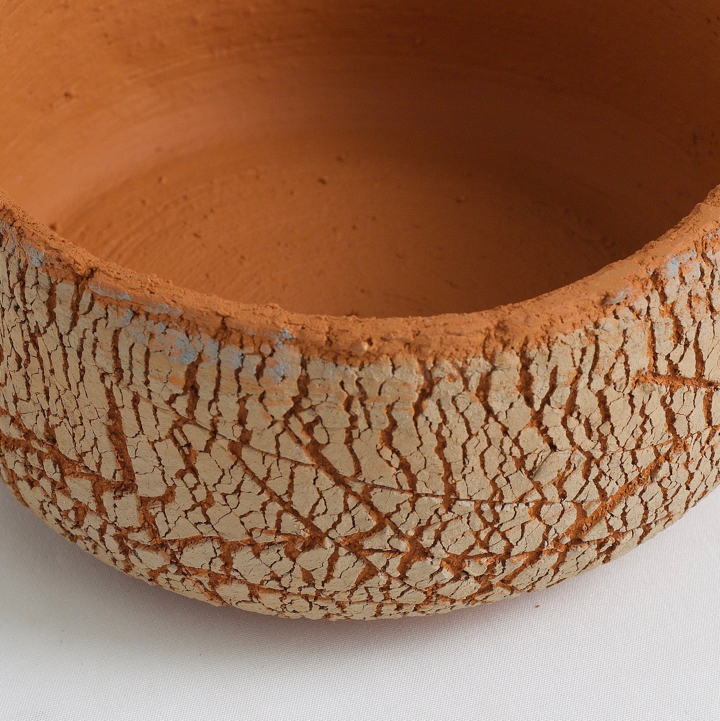 Classic Arrakis Bowl Cracked Ceramic Orange Grey Dune