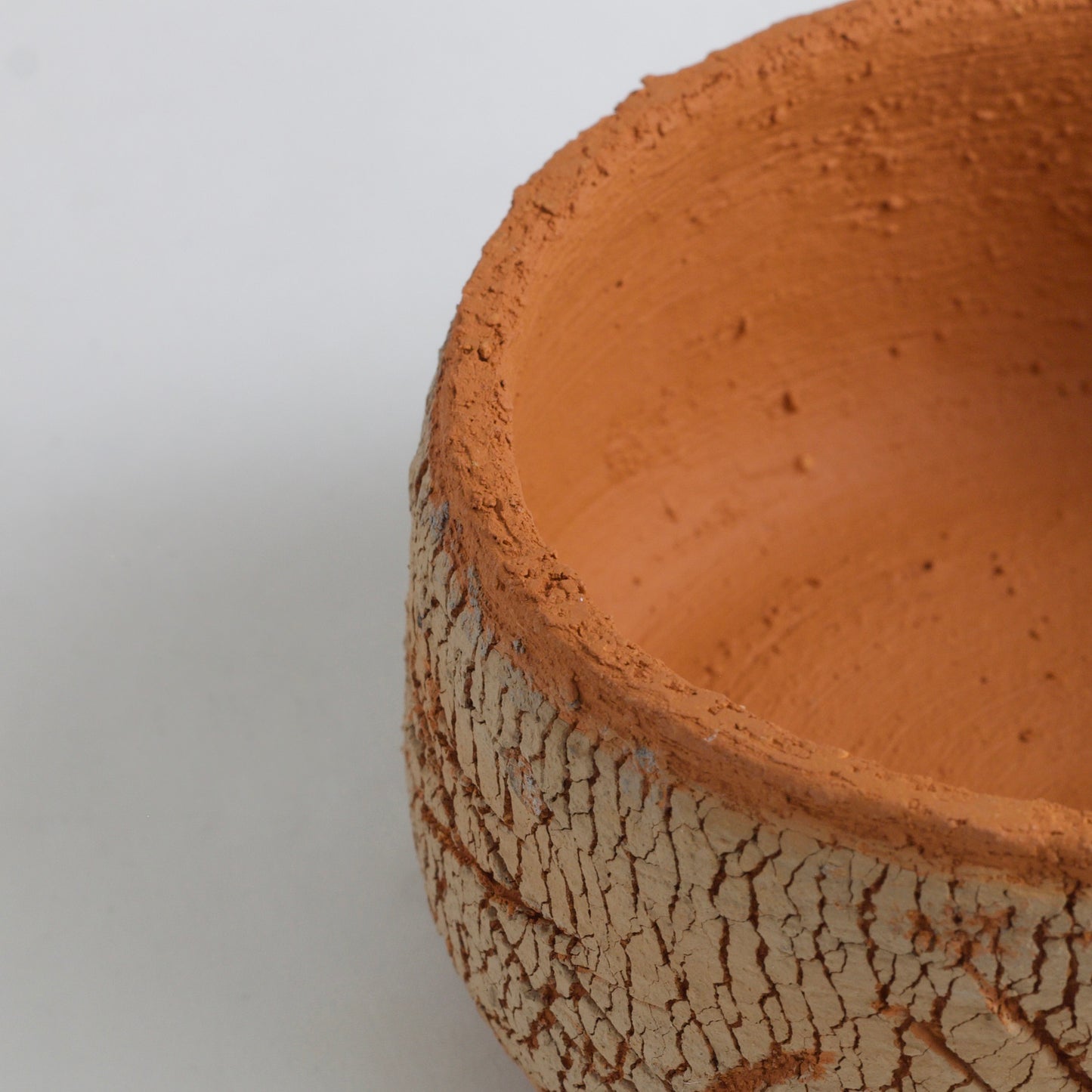 Classic Arrakis Bowl Cracked Ceramic Orange Grey Dune