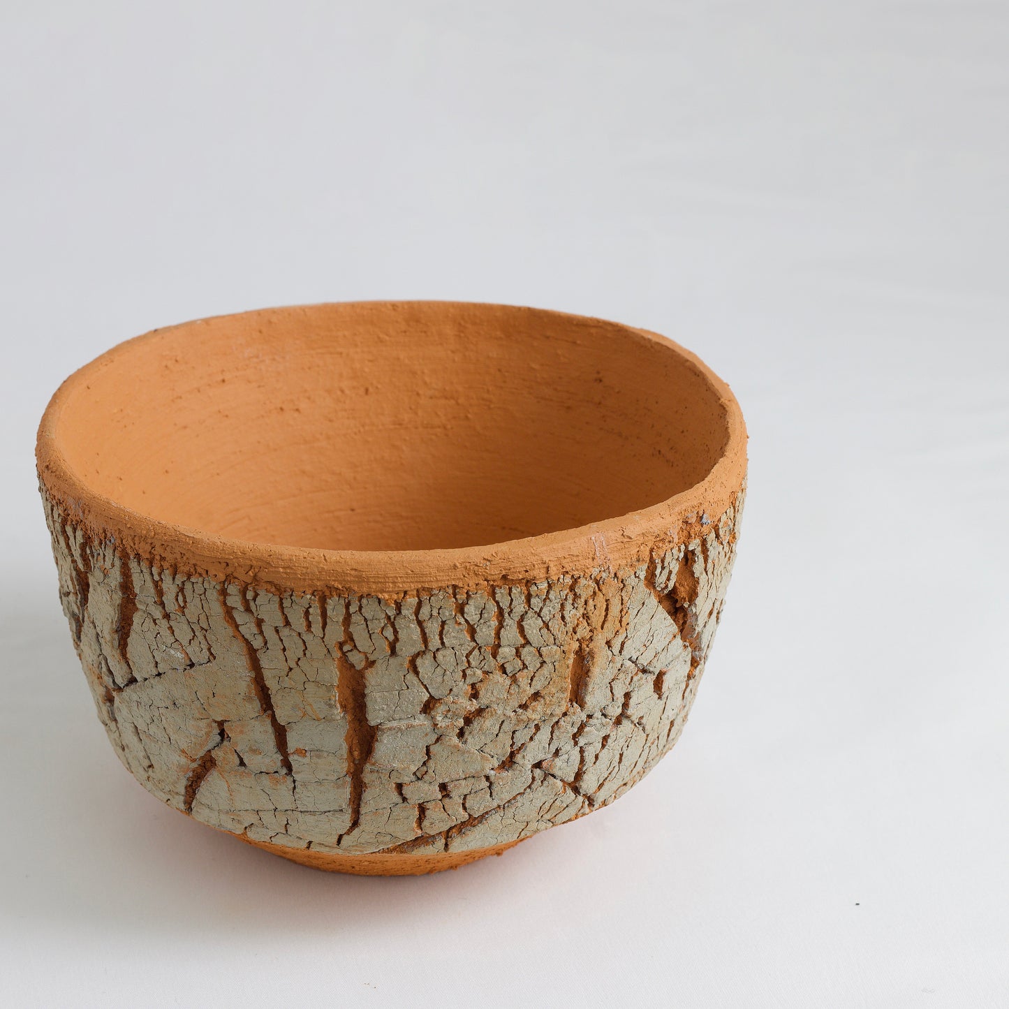 Japanese Arrakis Bowl Cracked Ceramic Orange Grey Dune
