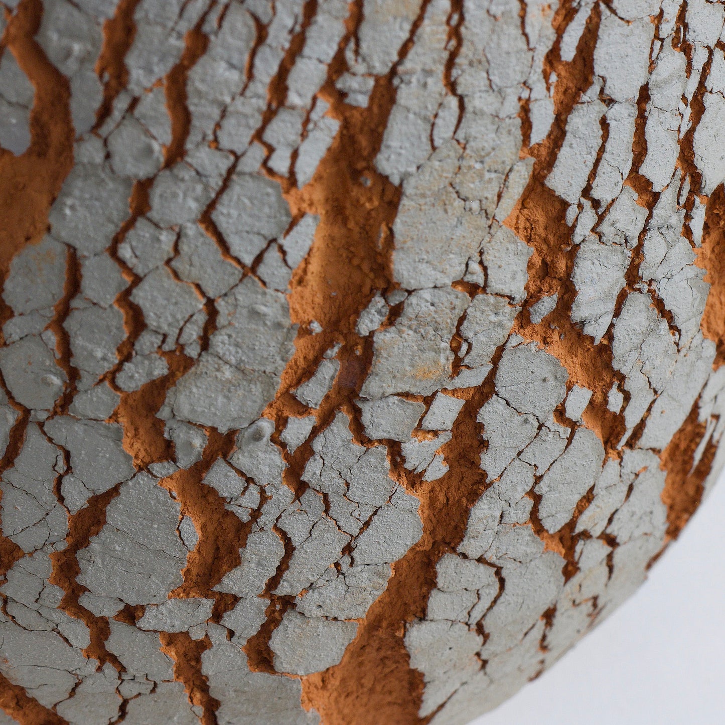 Large Arrakis Vase Cracked Ceramic Orange Grey Dune