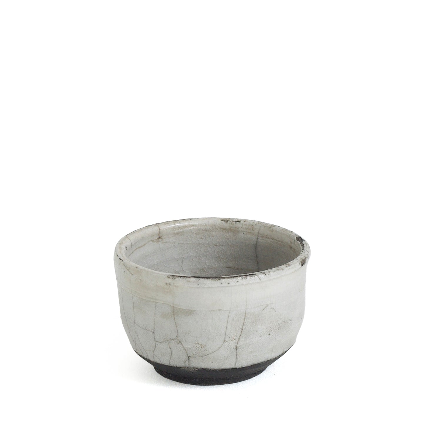 Japanese Sake Tea Cups Raku Ceramic Grey Black Bottom