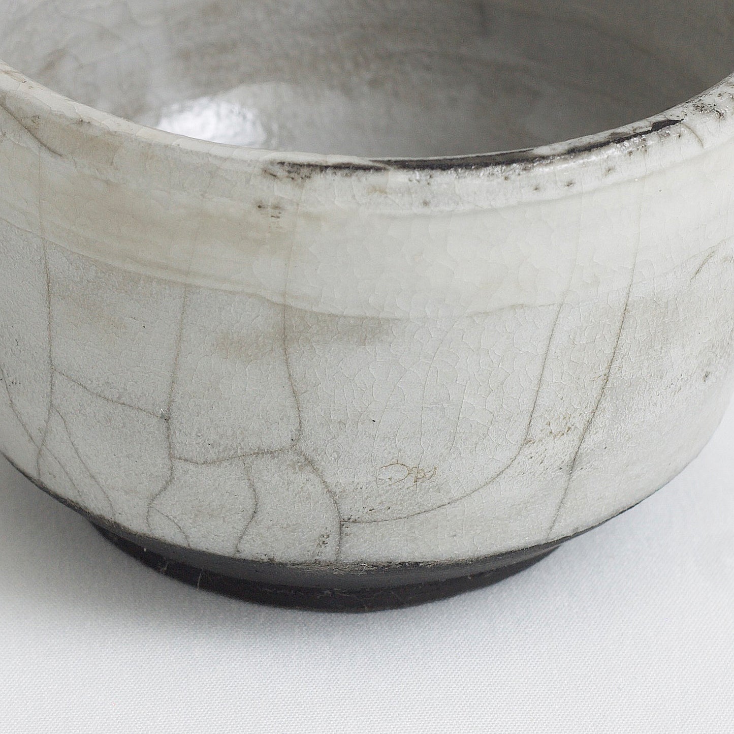 Japanese Sake Tea Cups Raku Ceramic Grey Black Bottom