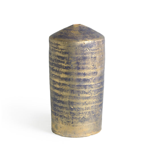 Modern Matera Blue and Gold Vase Original Ceramic