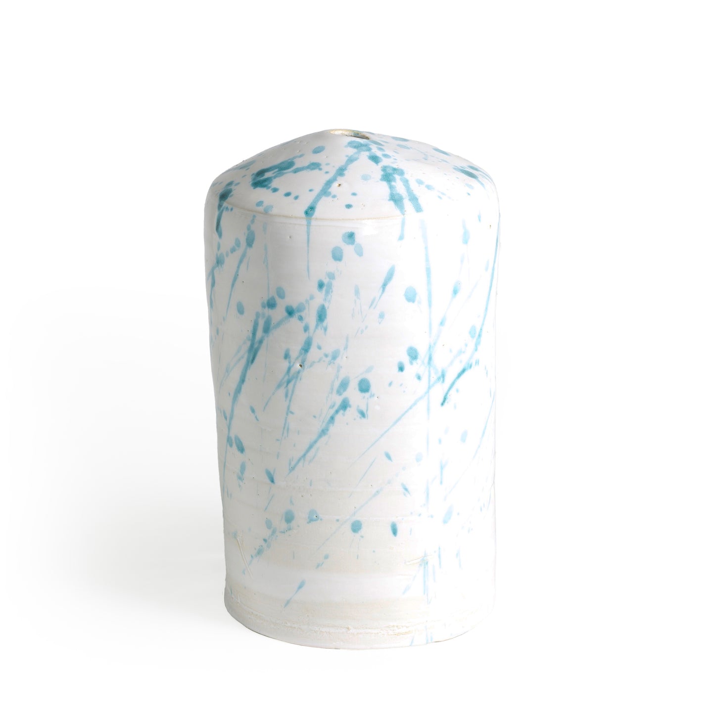 Modern Matera White and Blue Vase Original Ceramic DUO