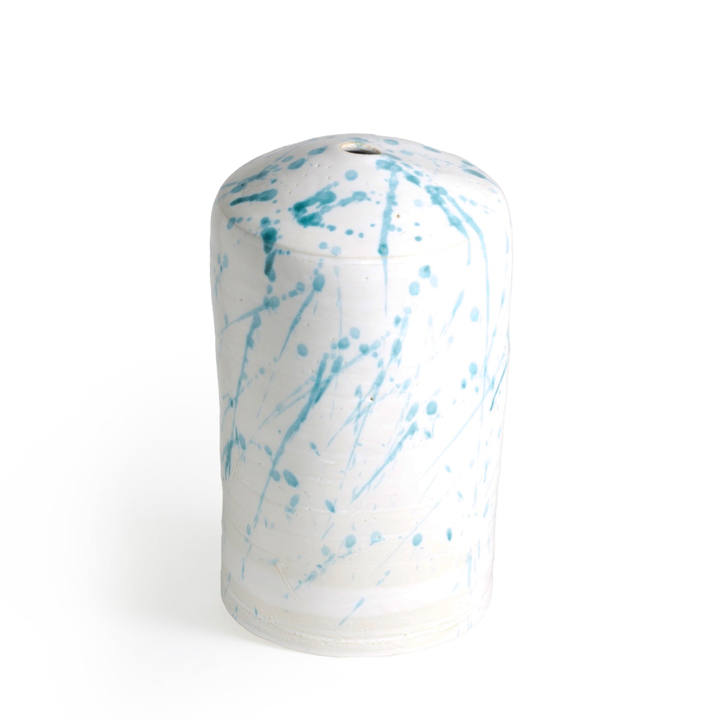 Modern Matera White and Blue Vase Original Ceramic DUO