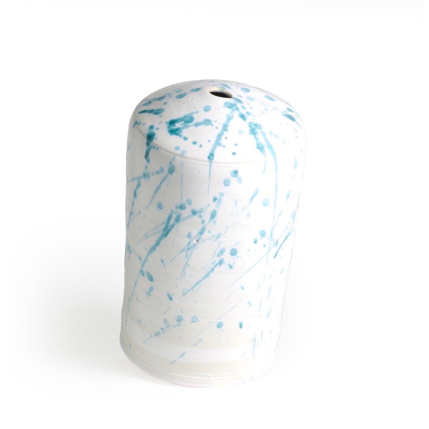 Modern Matera White and Blue Vase Original Ceramic DUO