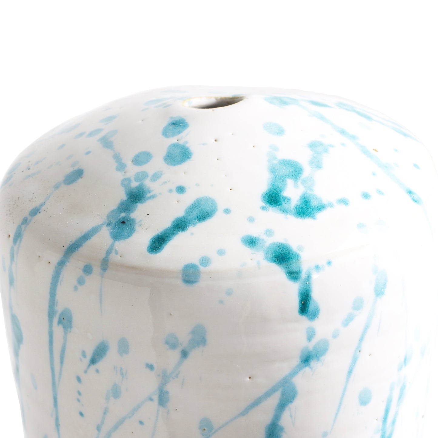 Modern Matera White and Blue Vase Original Ceramic