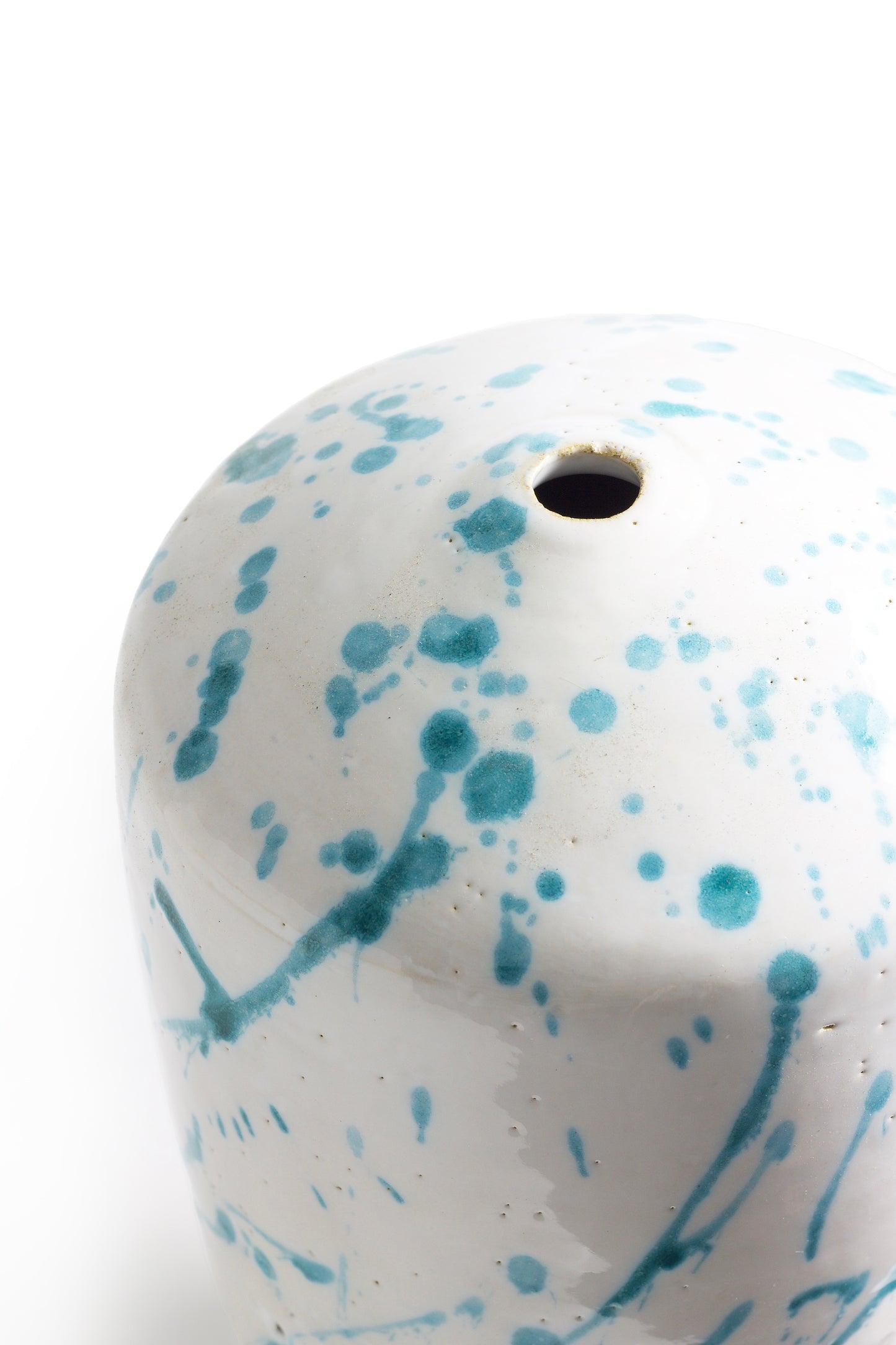 Modern Matera White and Blue Vase Original Ceramic DUO
