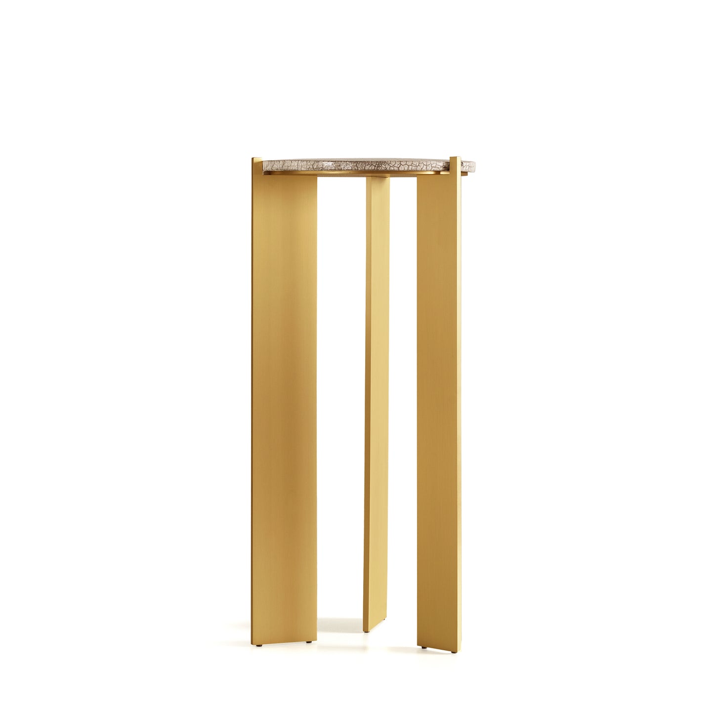 Modern Living Room Coffee Table Y RIRU 32 with Brass Legs and Raku Ceramic Top