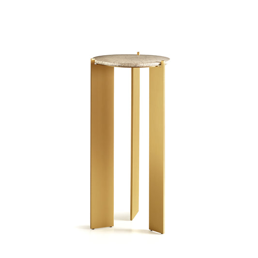 Modern Living Room Coffee Table Y RIRU 32 with Brass Legs and Raku Ceramic Top