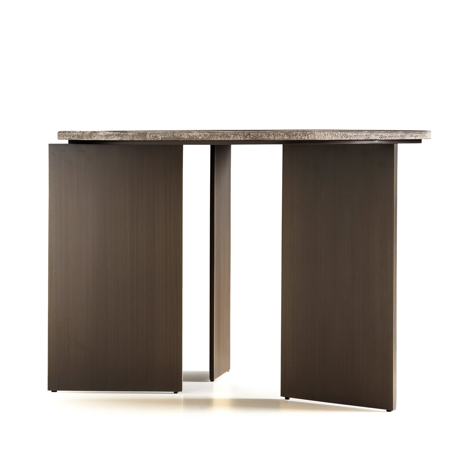 Modern Living Room Coffee Table Y RIRU 52 with Brass Legs and Raku Ceramic Top