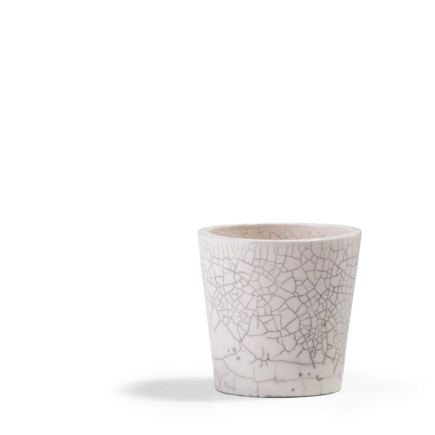 Japanese Minimalistic Mangkuk Set of 2 Bowls Raku Ceramics Crackle White