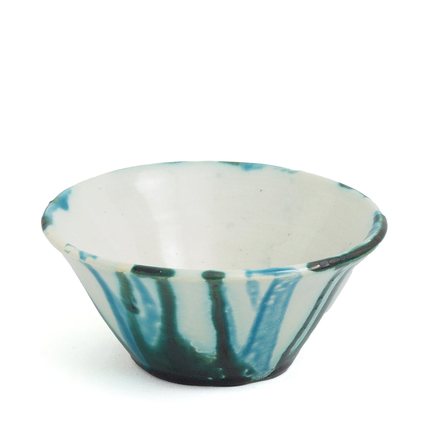Norwegian Modern Nedslag Bowl Ceramic Dark Green White