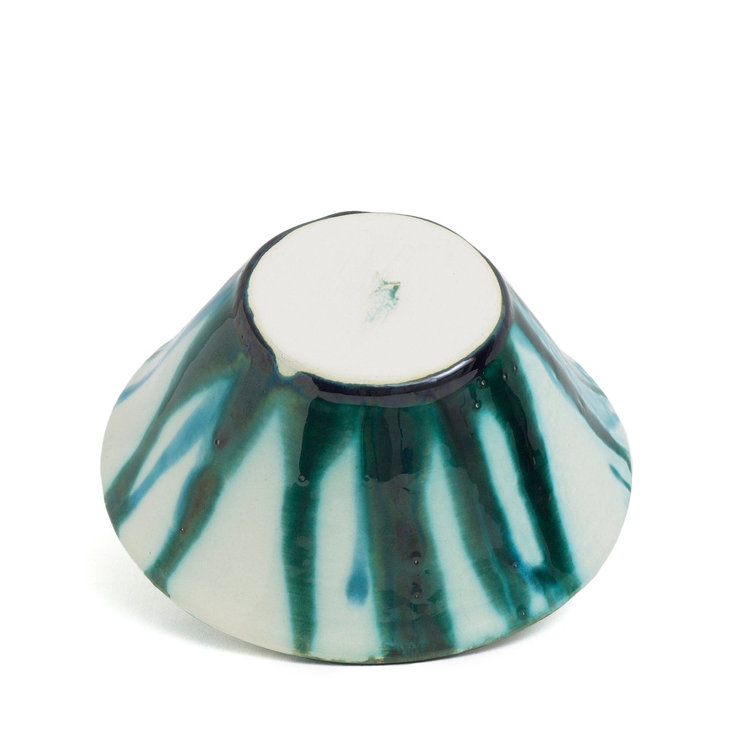 Norwegian Modern Nedslag Bowl Ceramic Dark Green White