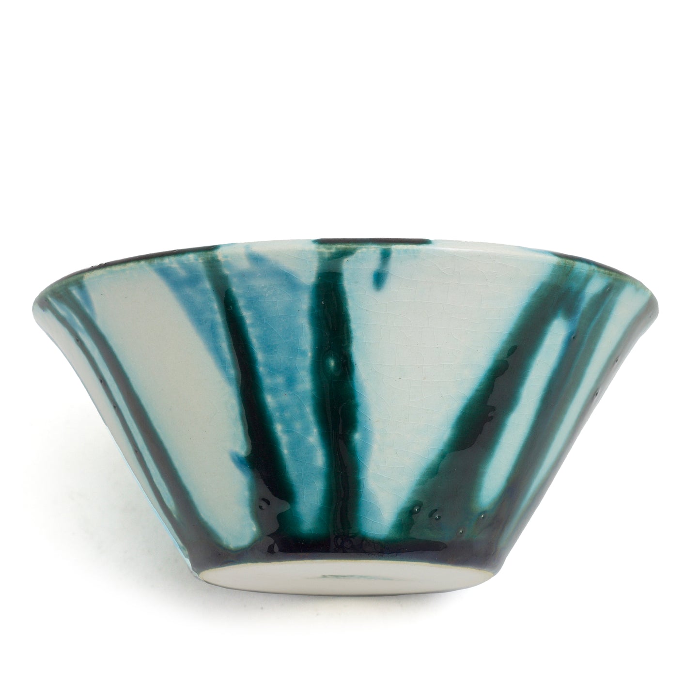 Norwegian Modern Nedslag Bowl Ceramic Dark Green White