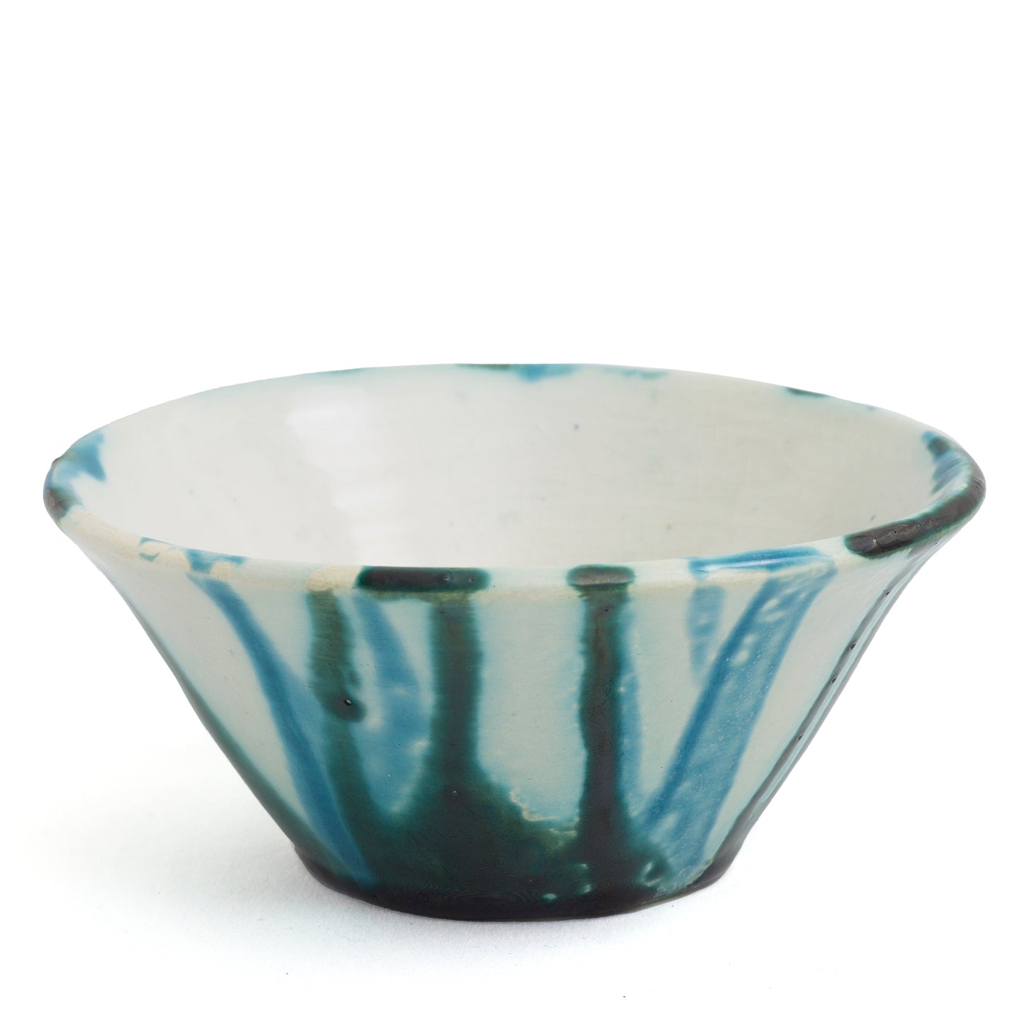Norwegian Modern Nedslag Bowl Ceramic Dark Green White