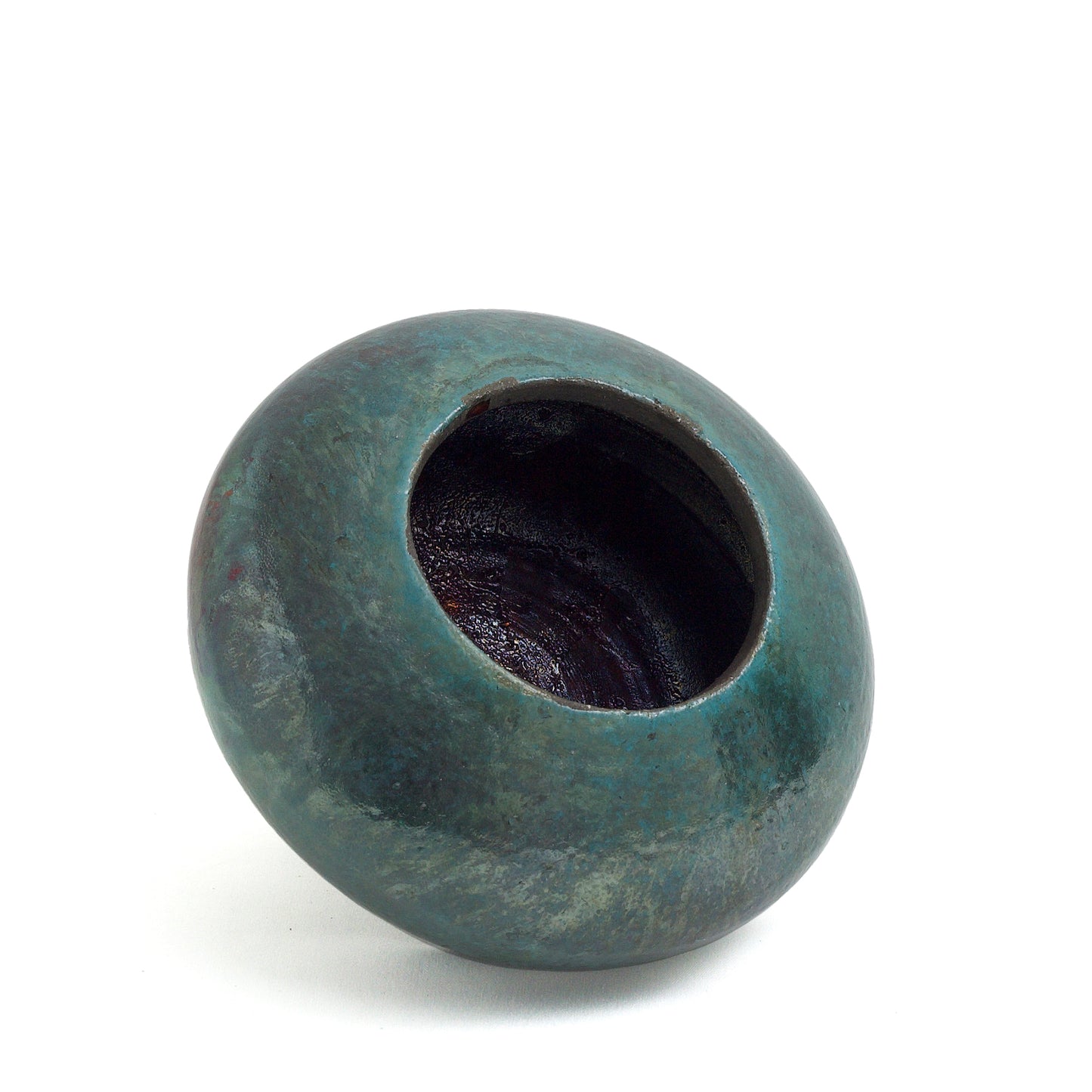 Japanese Modern Body Bowls Raku Ceramic Green Red Black Metal