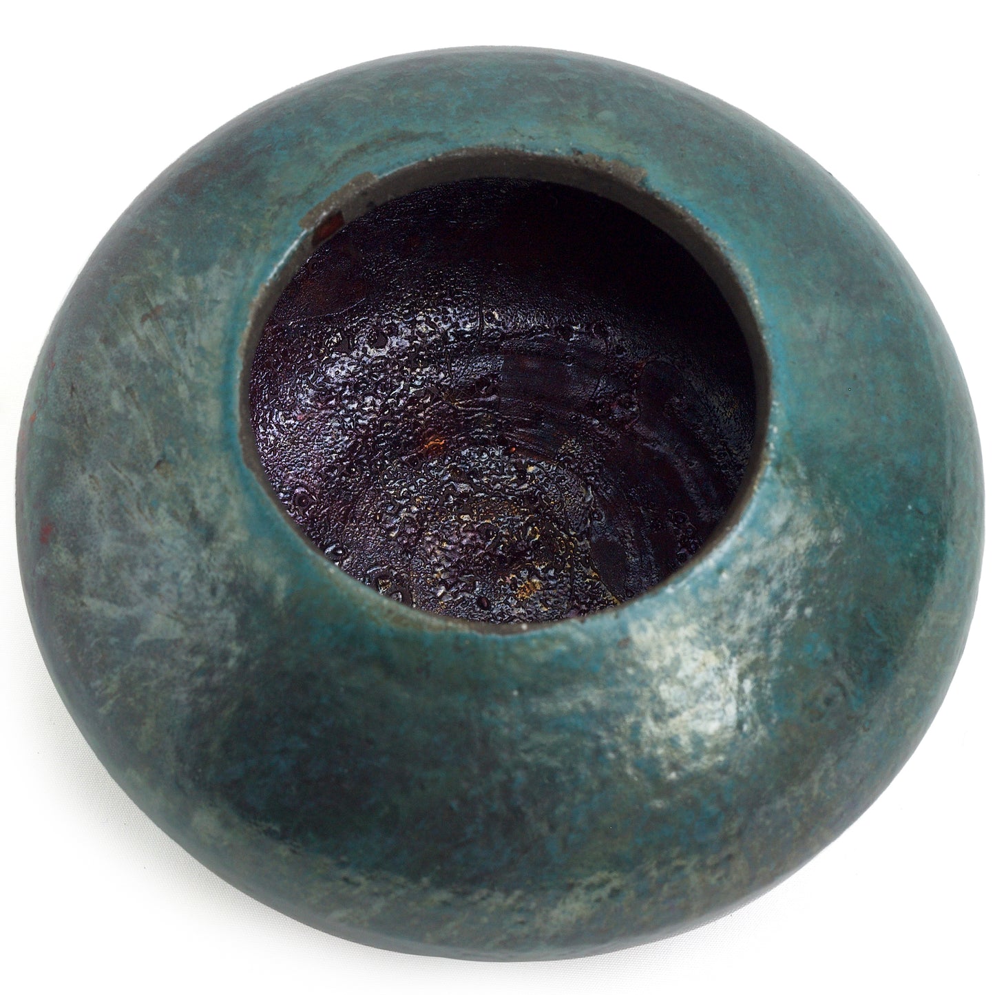 Japanese Modern Body Bowls Raku Ceramic Green Red Black Metal
