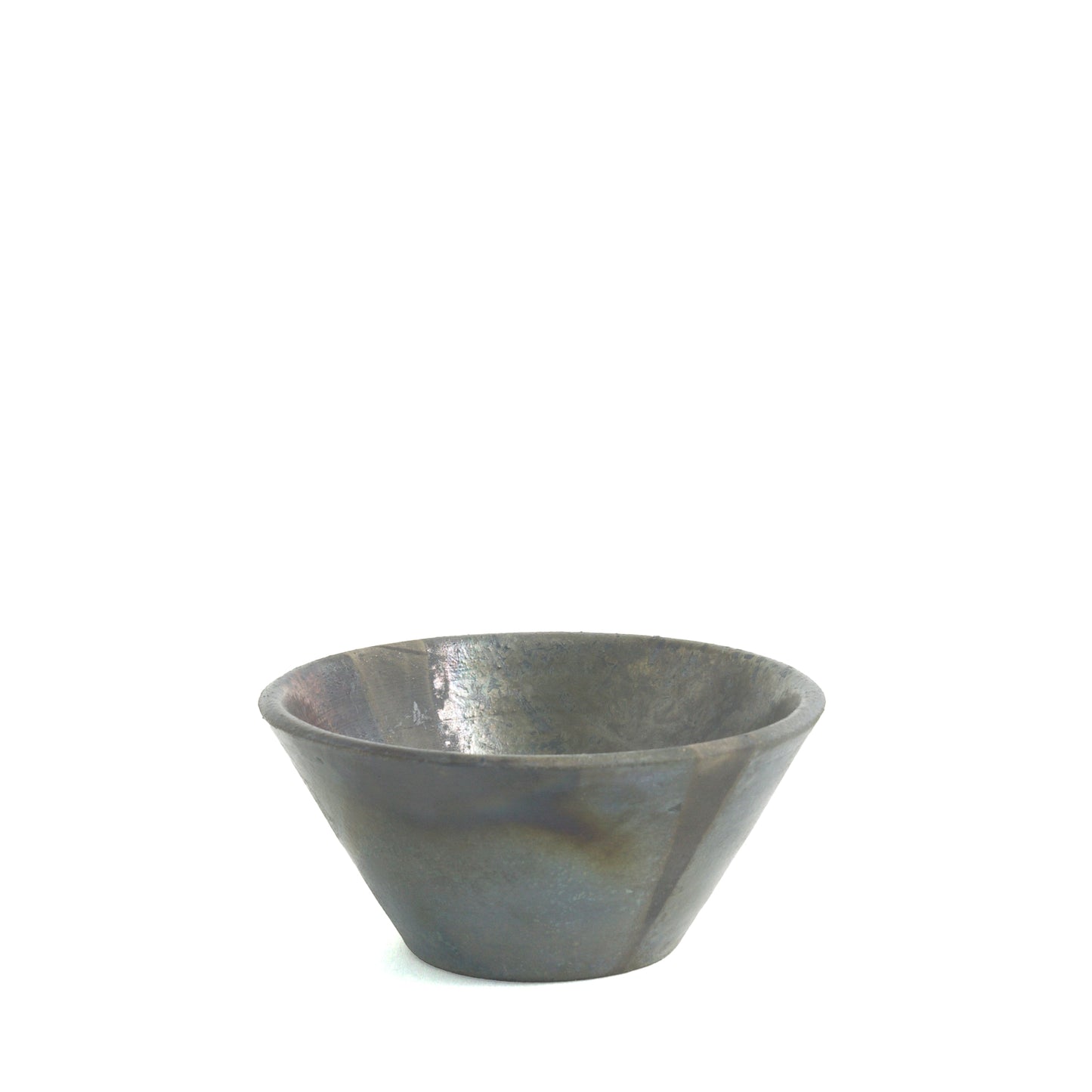 Japanese Minimalistic Black Fringe Set Of 4 Bowls Raku Ceramics Black Metal